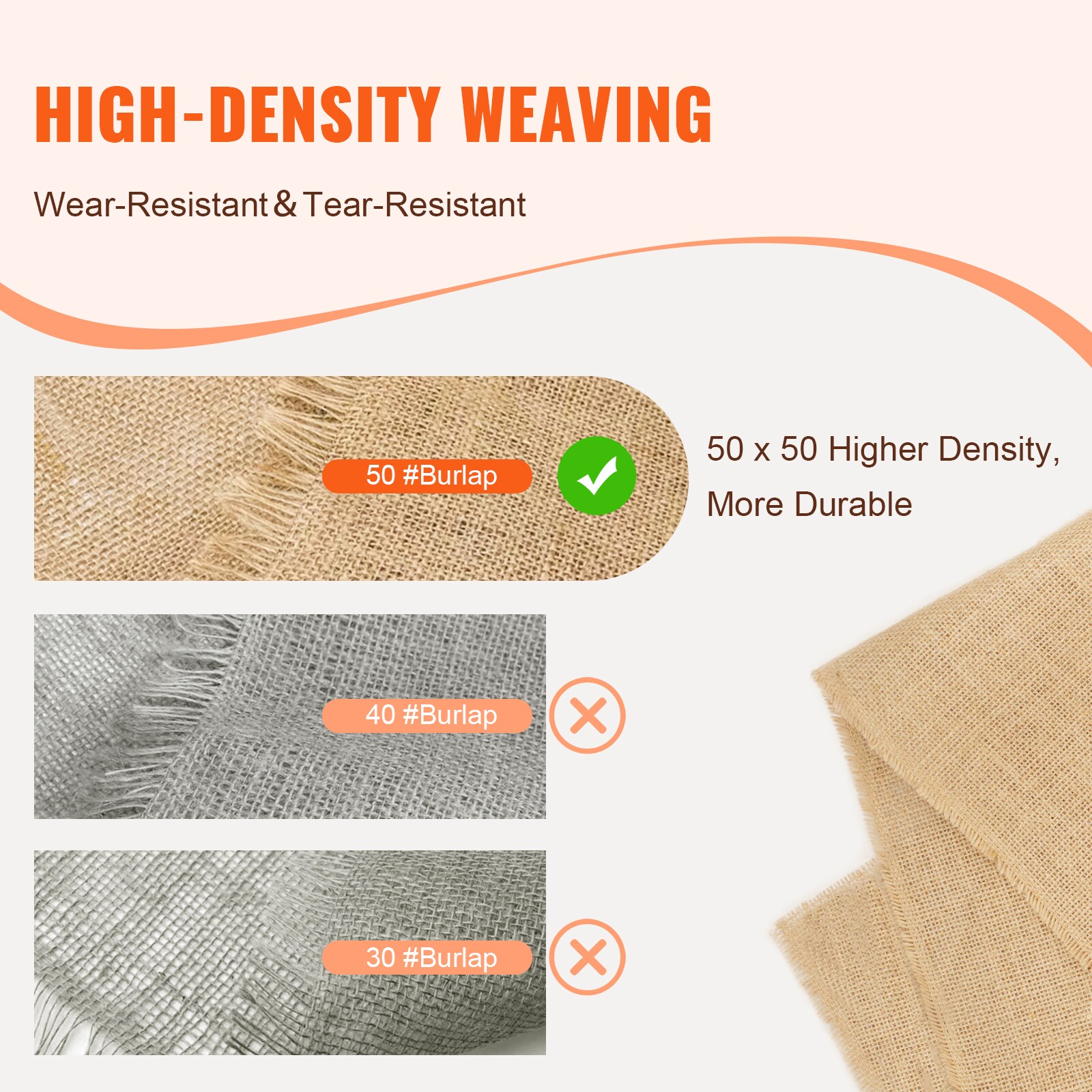 Mecale 40 in x 300 ft Natural Burlap Fabric Roll Jute Tree Wrap ...
