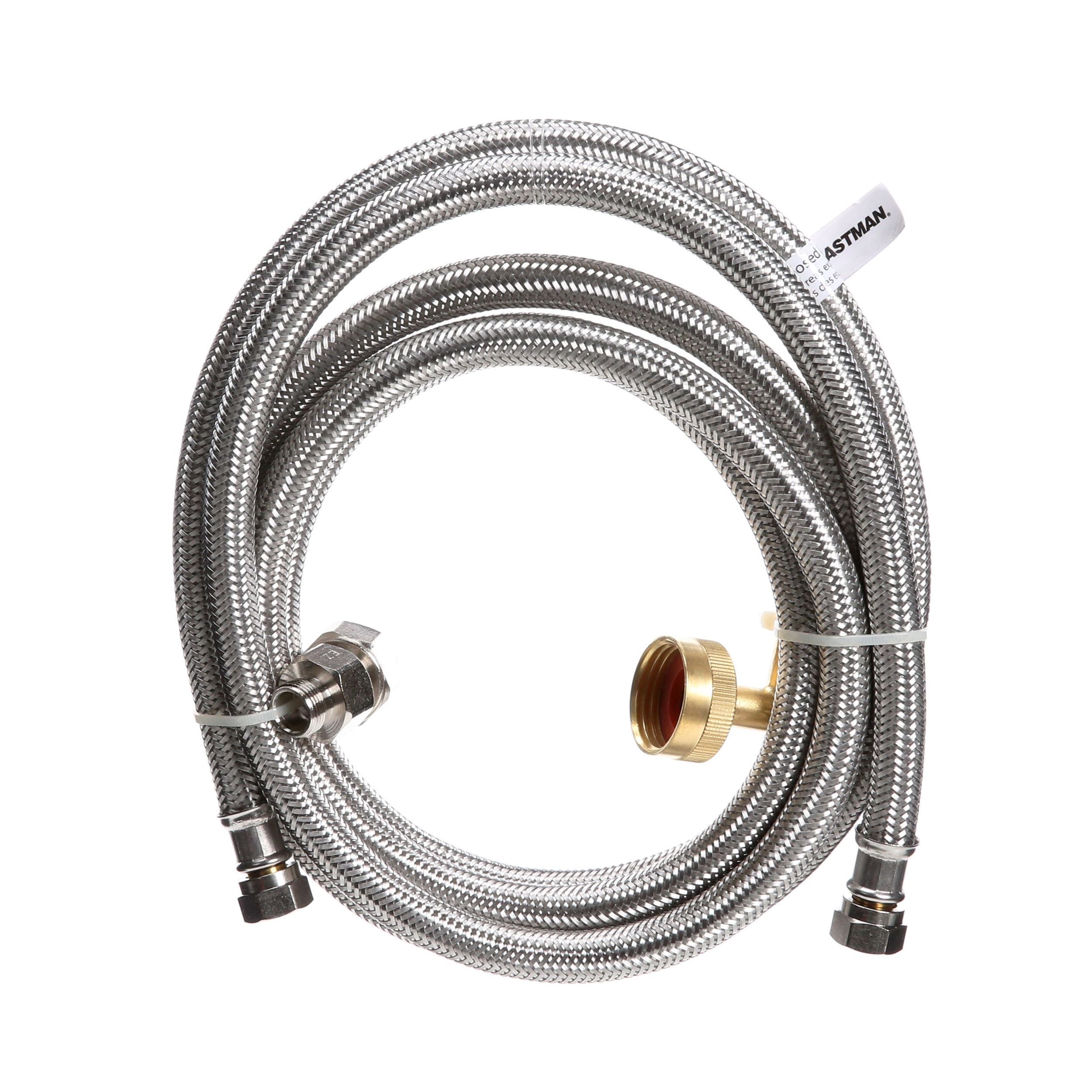 New Eastman 8-ft 1500-PSI Stainless Steel Dishwasher Connector Water Supply Kit 