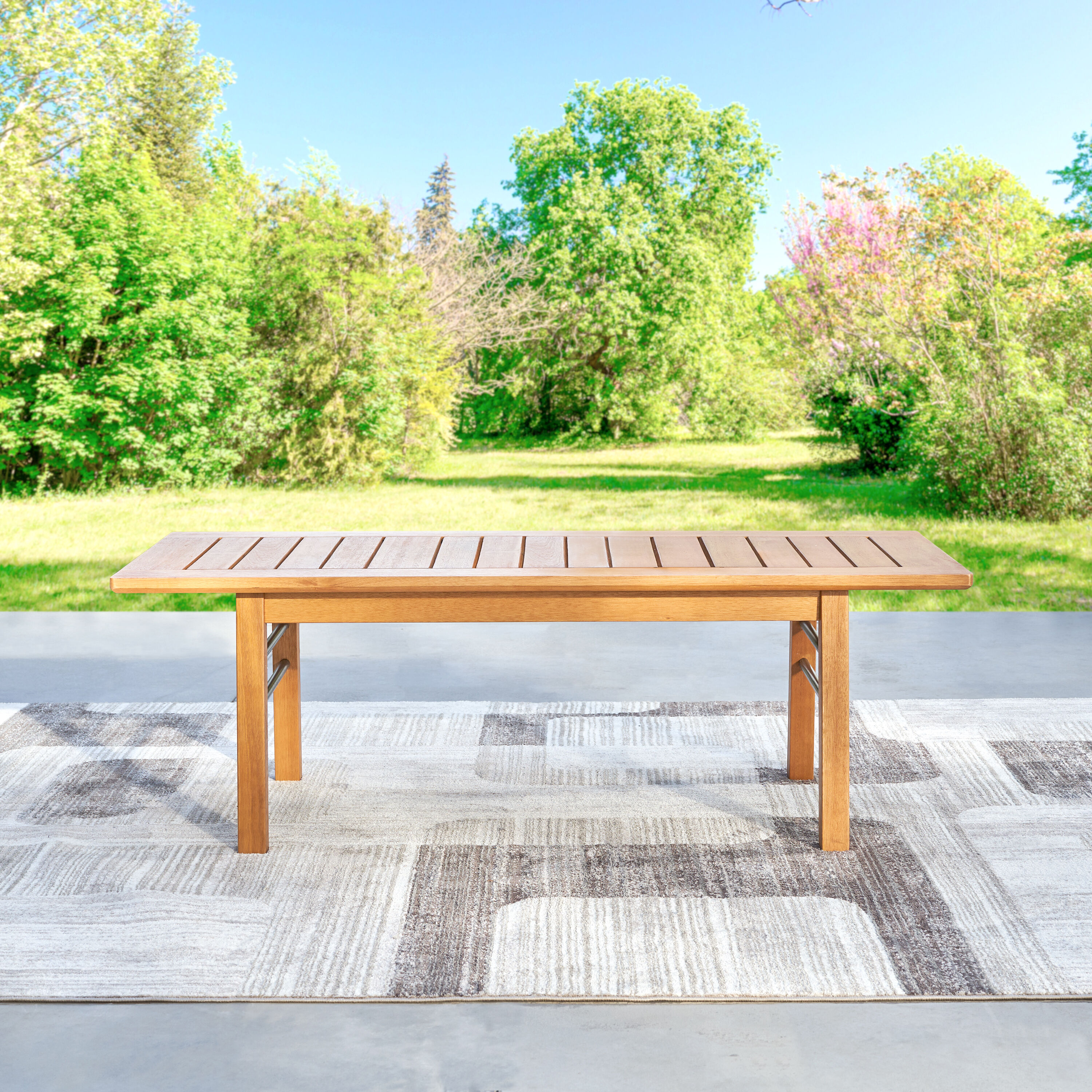 CESICIA W225-OPS-150 Patio Table Rectangle Outdoor Coffee 24-in W x 48-in L