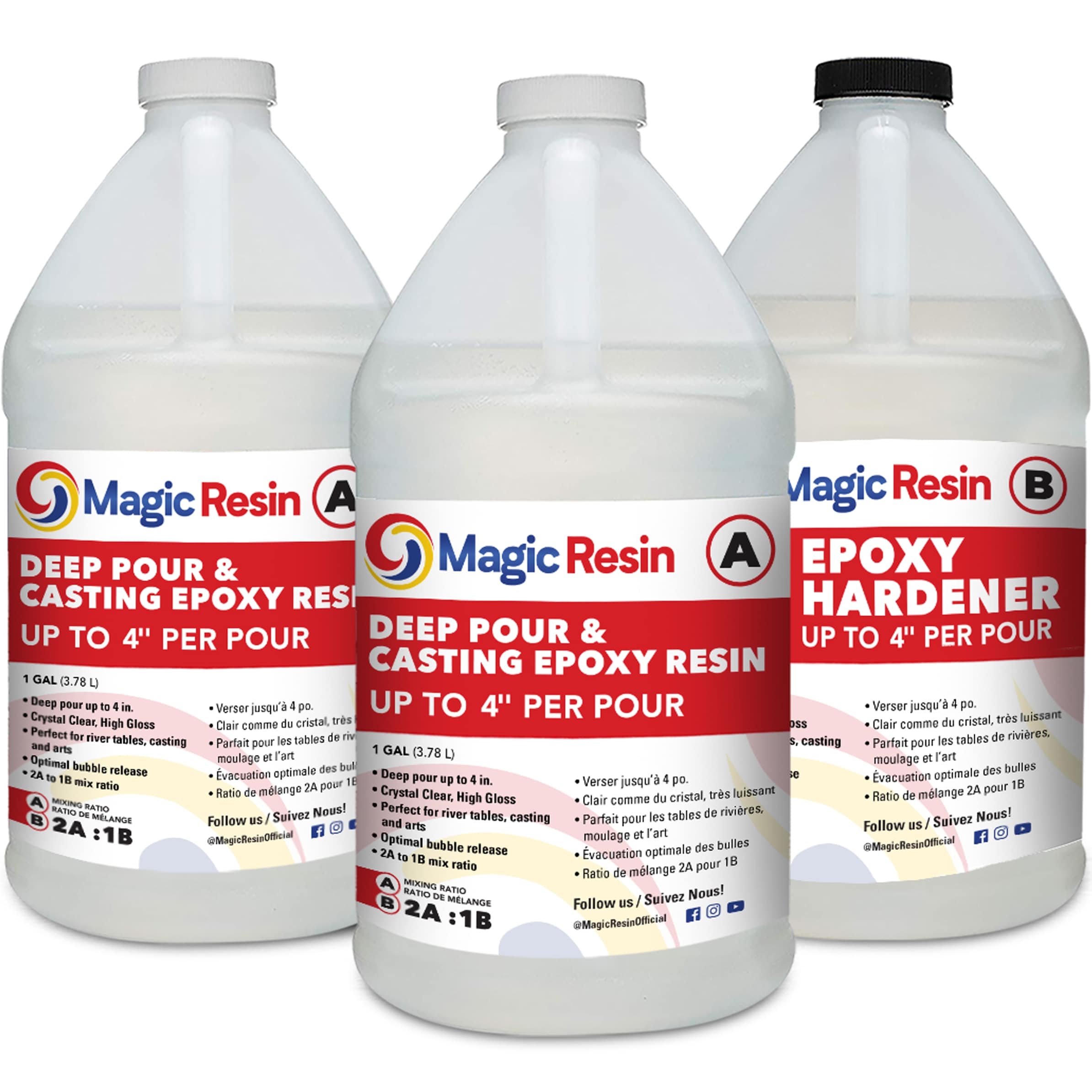 Magic Resin MR3G4 Deep Pour Epoxy 4'' Clear Epoxy Adhesive