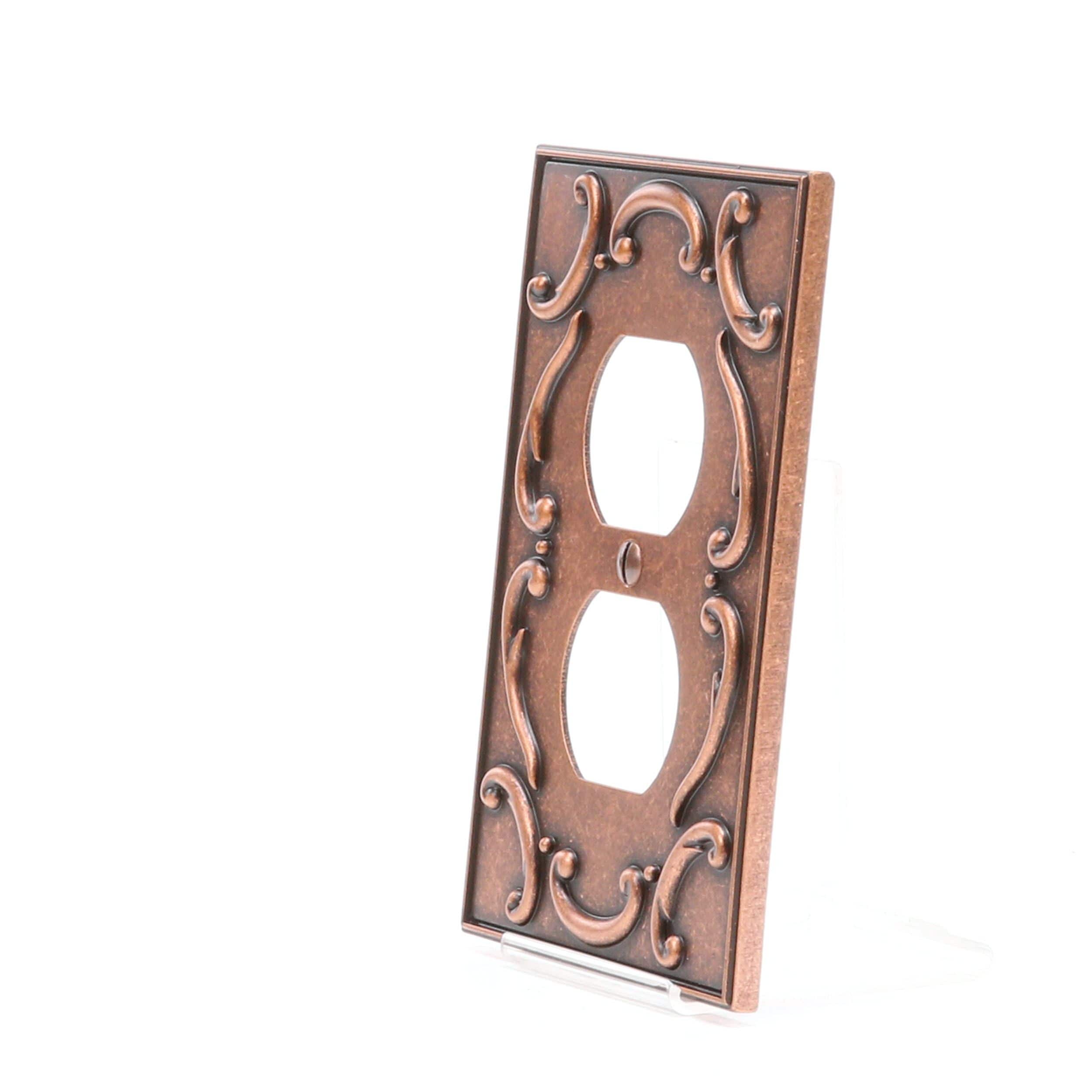 Brainerd French Lace Single Duplex Outlet Wall Plate SPONGED COPPER 223078 Brainerd French Lace Single Duplex Outlet Wall Plate SPONGED COPPER 223078