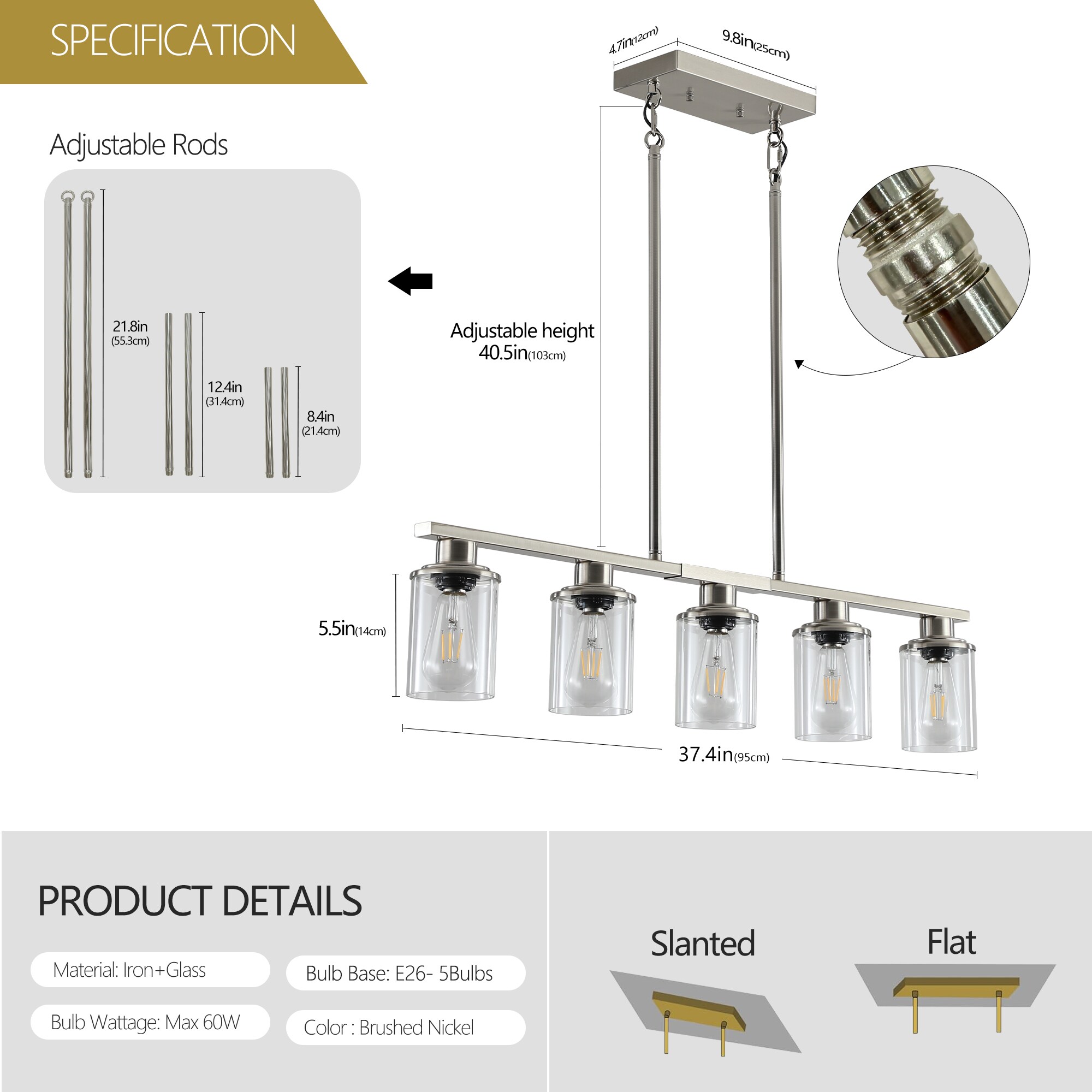 WELLFOR WCY227E12-5 Pendant-Lights - View #2