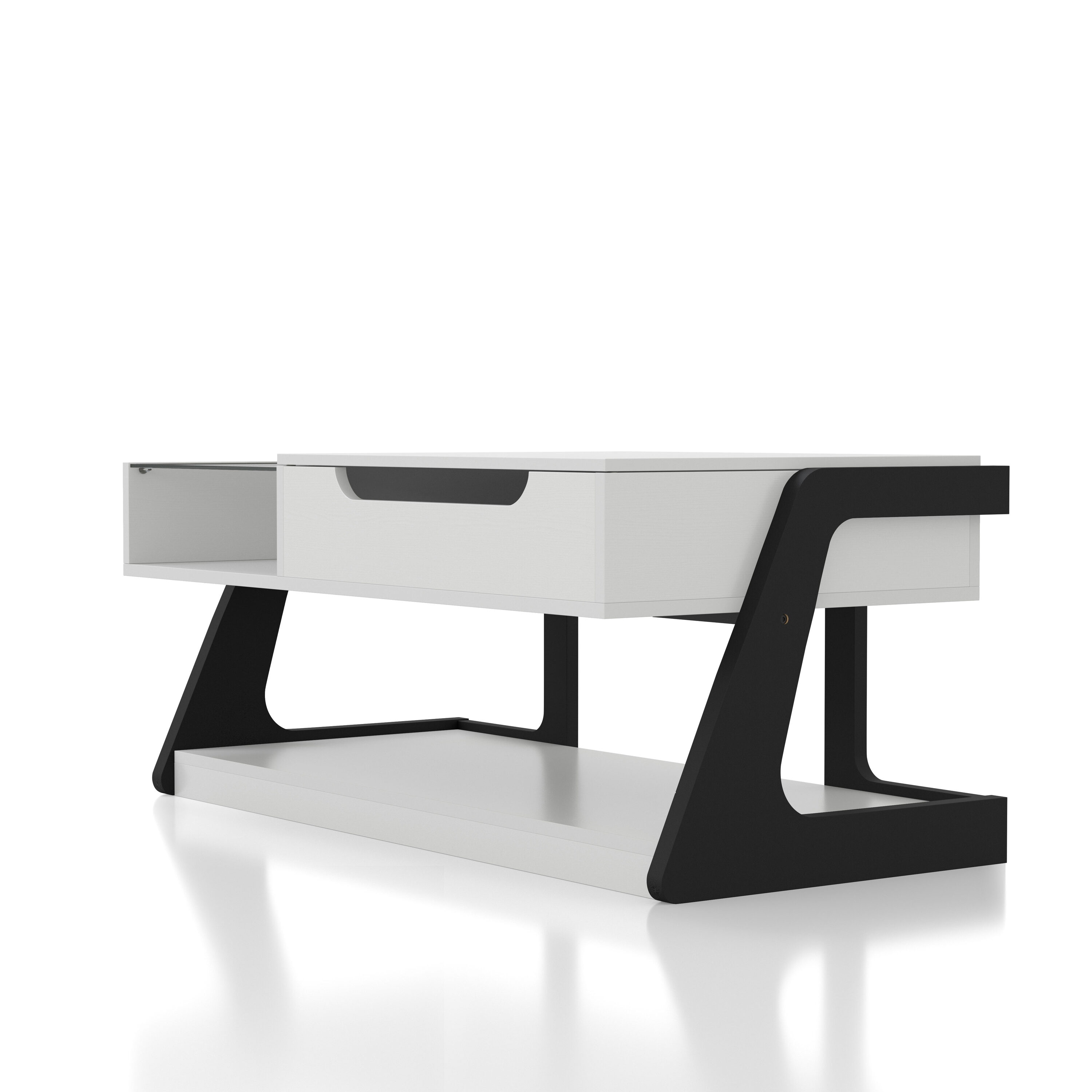 Oakley White and Black Composite Coffee and End Table Set