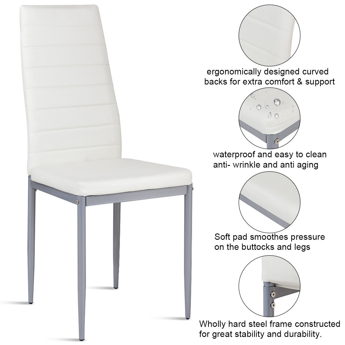 Goplus HW52019WH Dining-Chairs - View #6