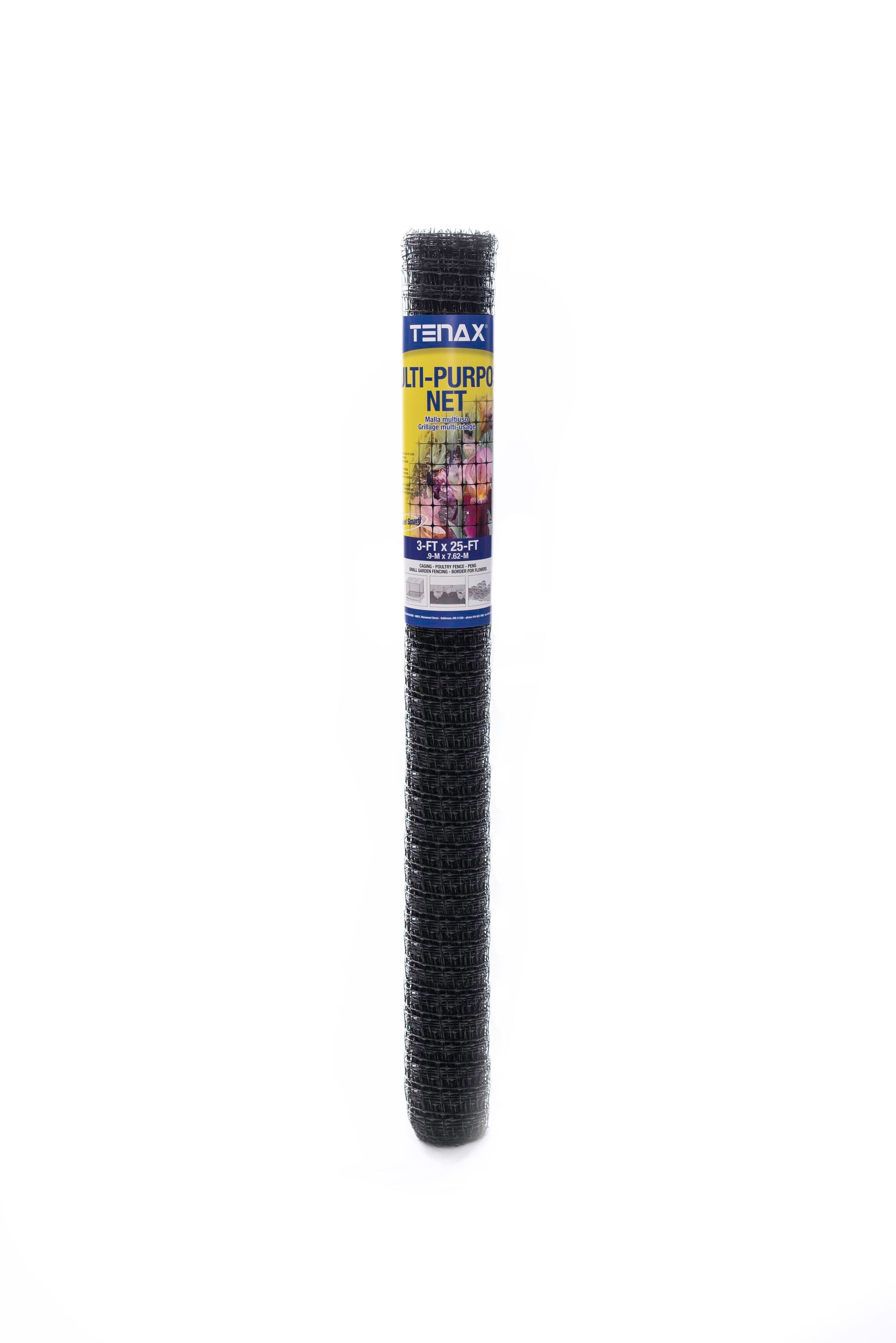 Tenax 2A230093 25-ft x 3-ft Black Plastic Extruded Mesh Rolled Fencing