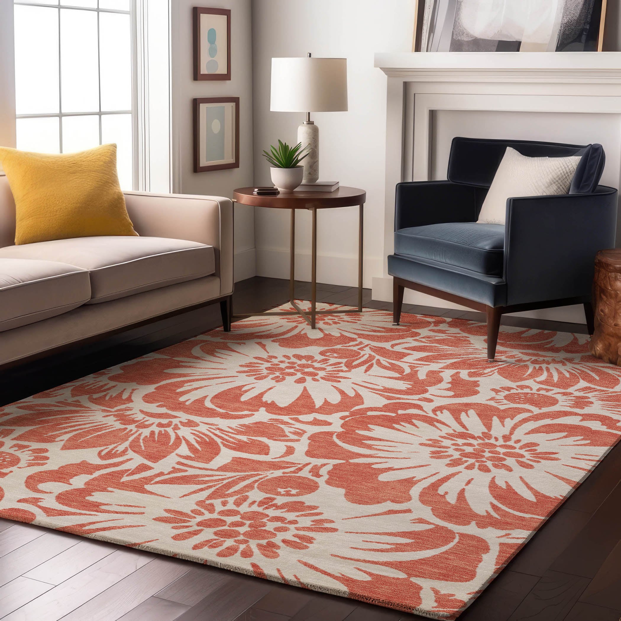 Addison Rugs AMF515PI8RO Mayfield AMF515PI 8 x 8 (ft) Loomed Polyester Pink Round Indoor Abstract Machine washable Area rug