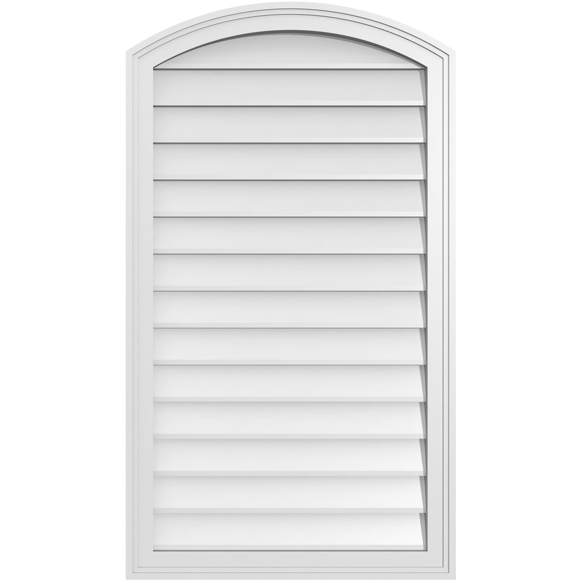 Ekena Millwork GVPAR24X4202SN 24-Inches x 42-Inches Off-white Round top PVC Gable Louver Vent