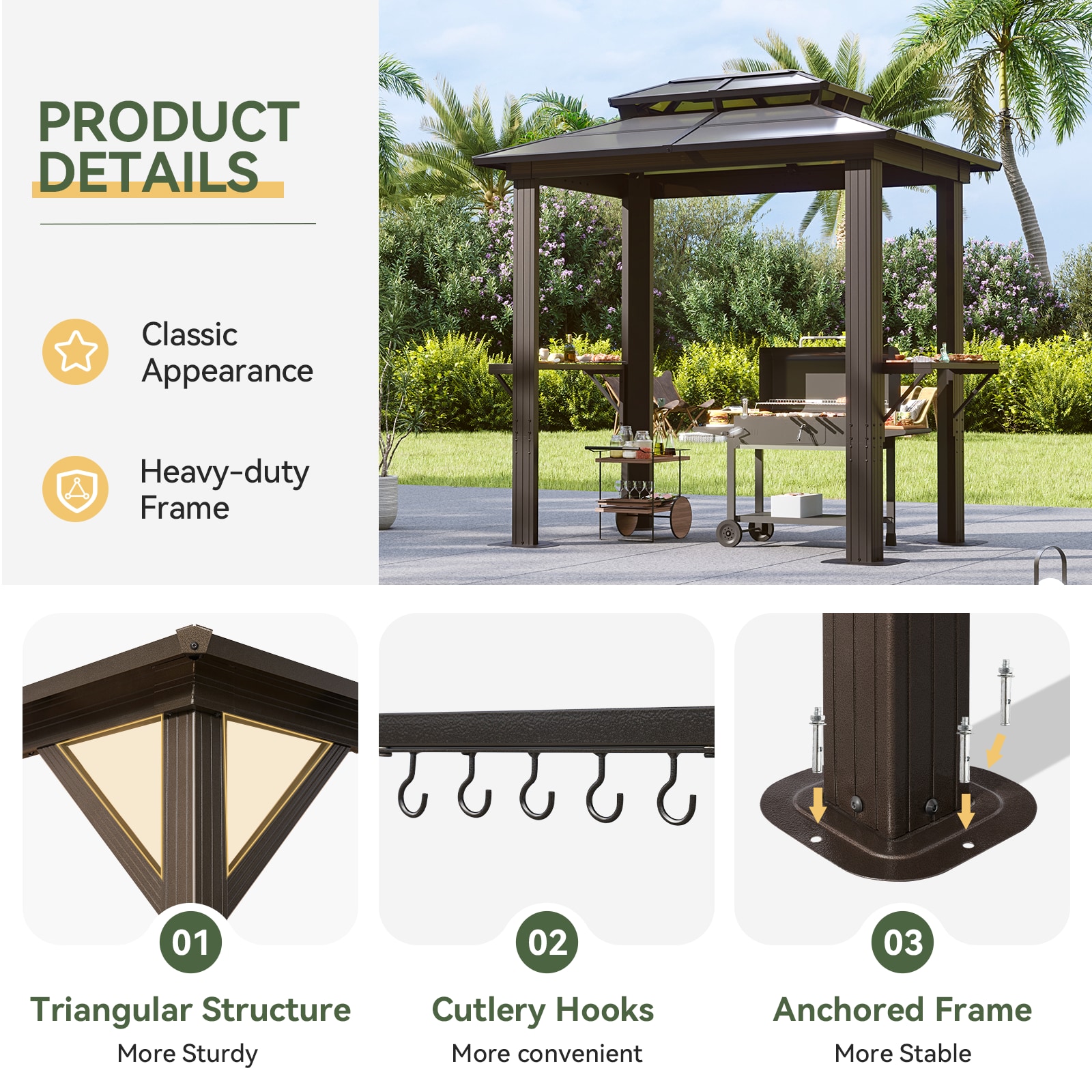 AOXUN AX-406B33 Wood-Resin-Gazebos - View #6