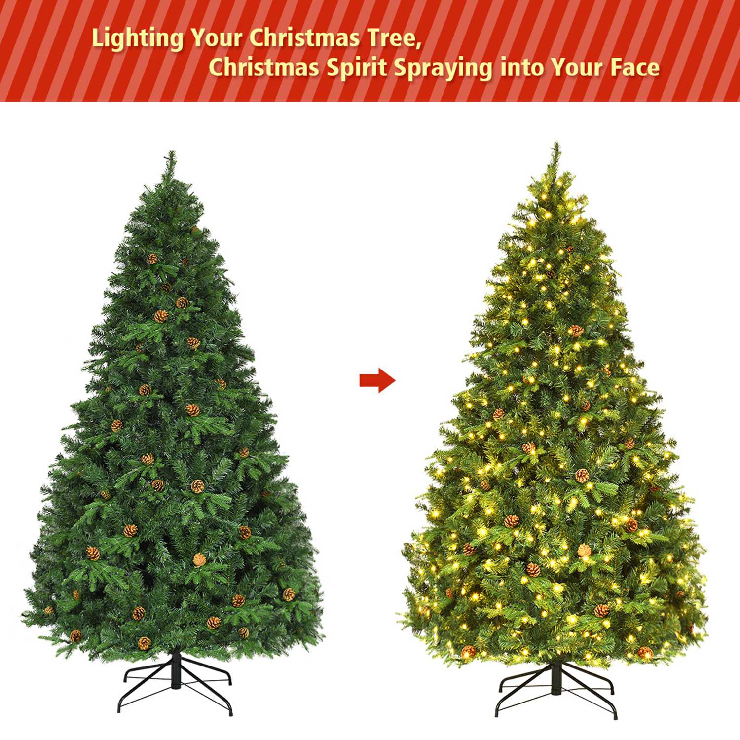 Costway CSHY000370 Artificial-Christmas-Trees - View #6