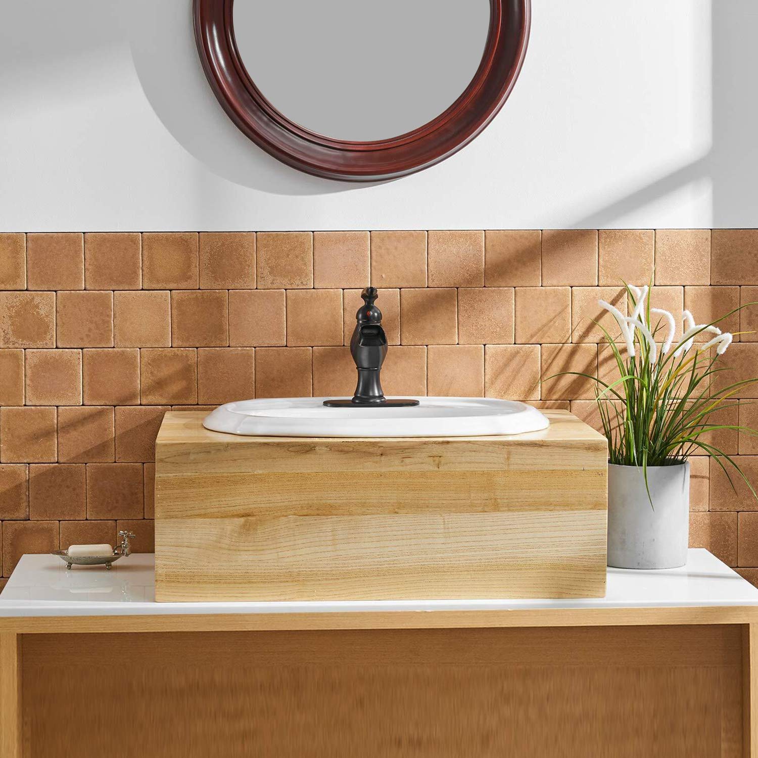 Oil Rubbed Bronze Single Handle Waterfall Bathroom Faucet
