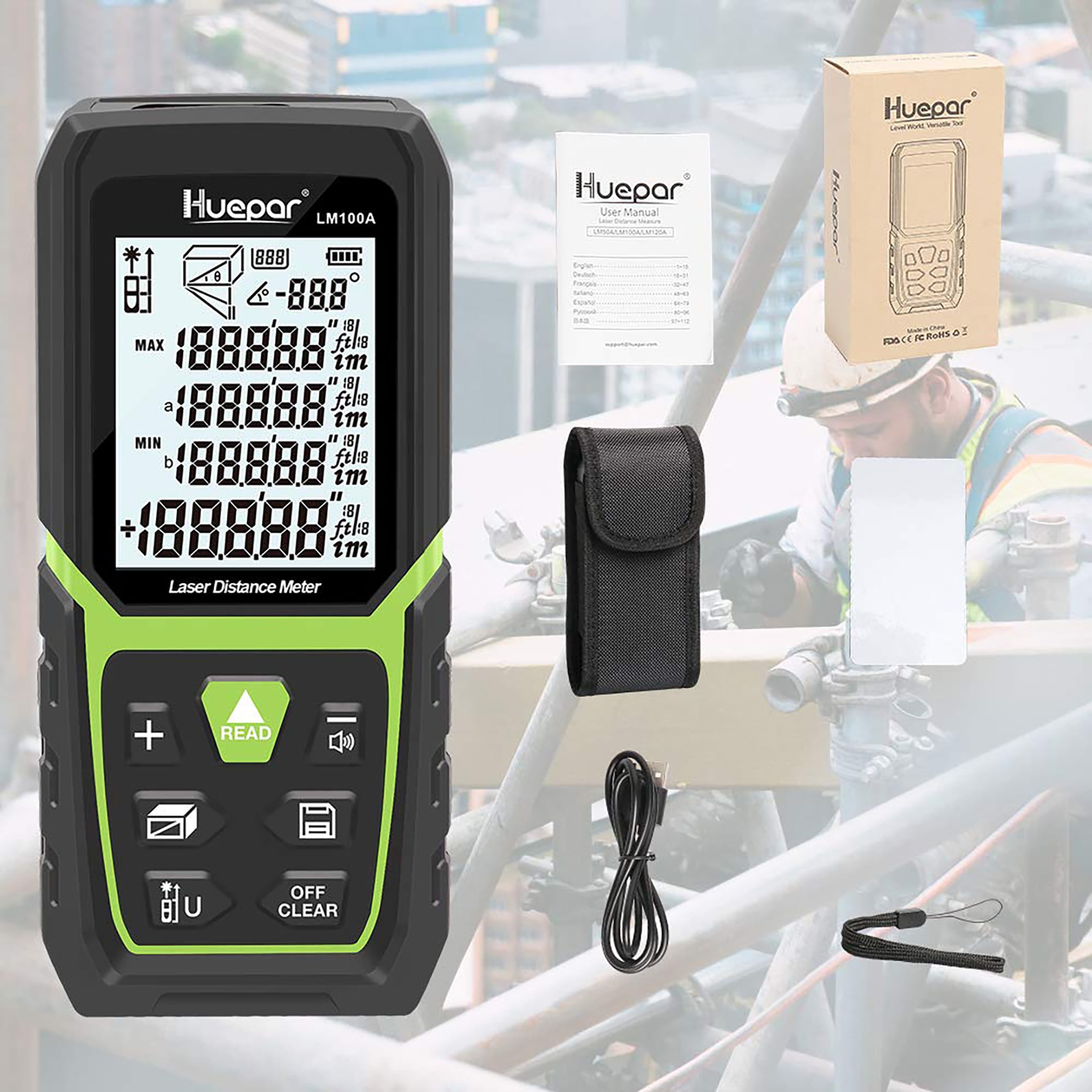 Huepar LM100A Laser-Distance-Measurers - View #9