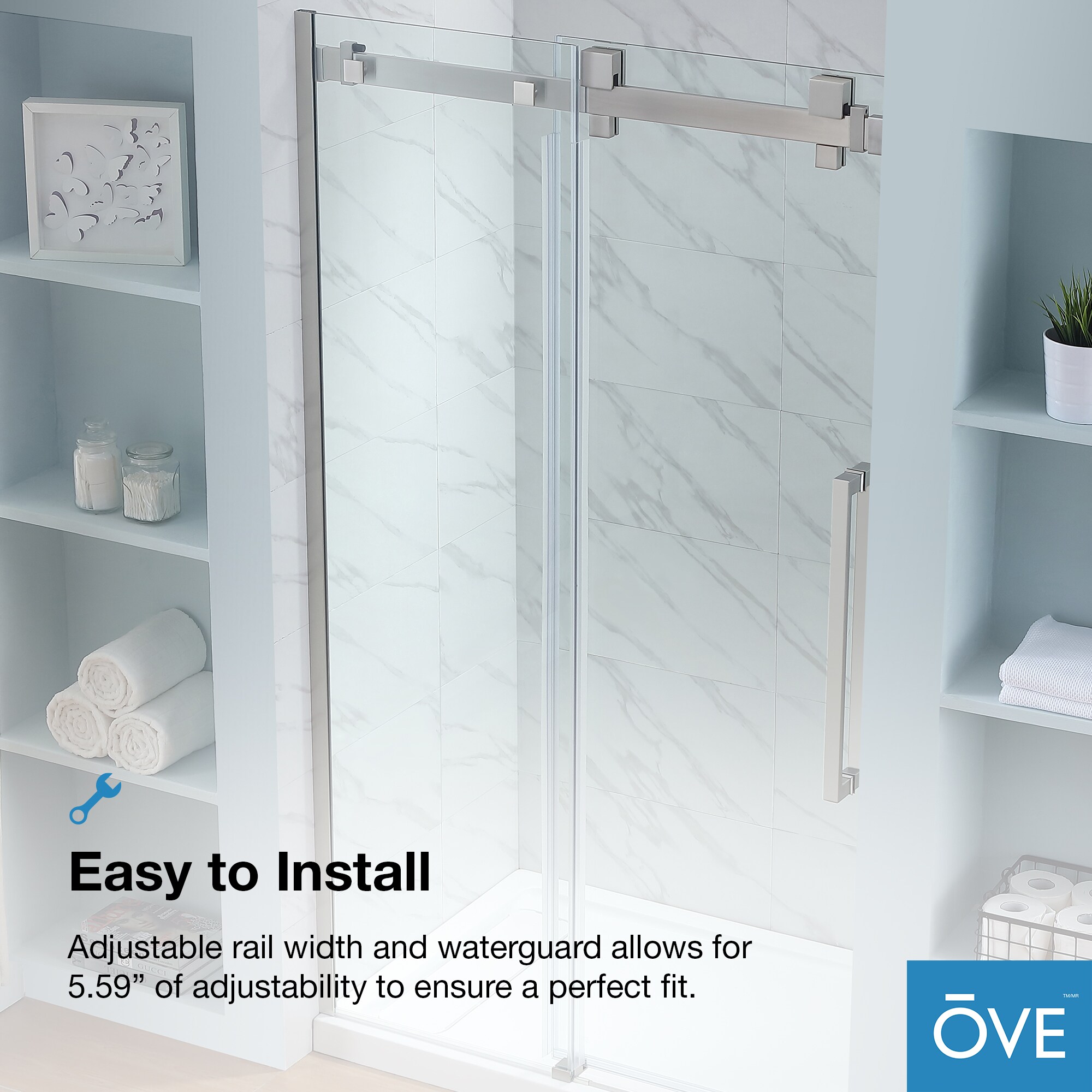 OVE Decors 15SKC-GLE260-SAT Alcove-Shower-Kit - View #9