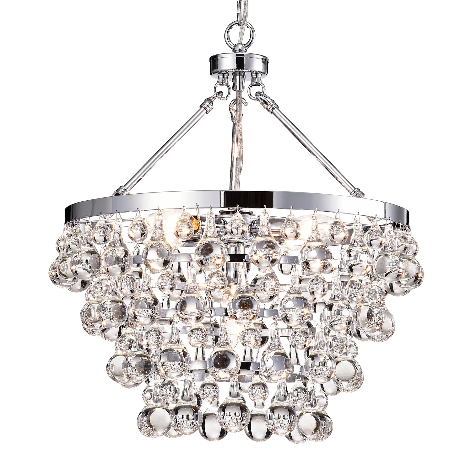 Edvivi EPJ423CH 5 -Light Burnished Chrome Glam Crystal For Use in Bedrooms, Dining Rooms, Foyers, Kitchens, Living Rooms Chandelier