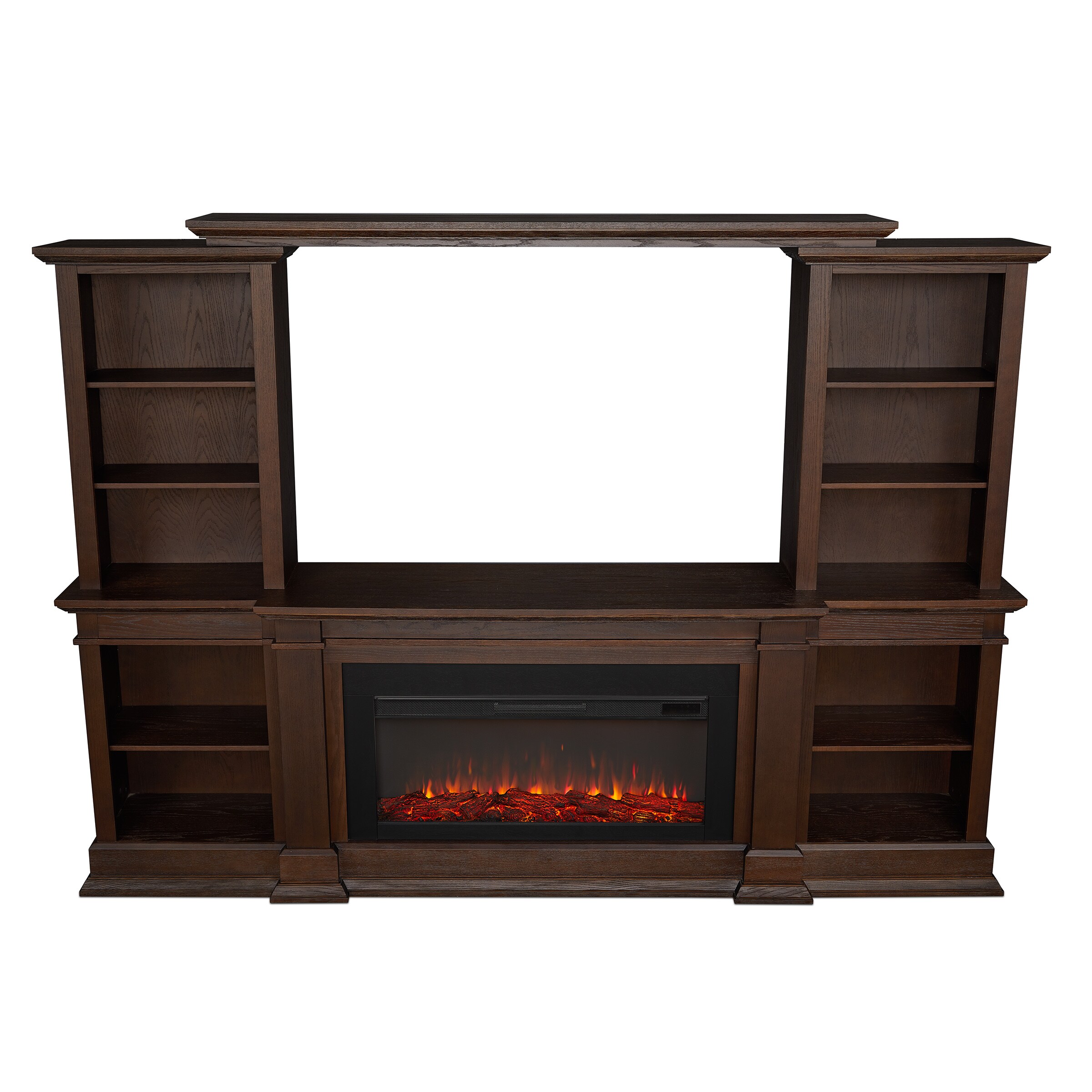 Real Flame 107.625-in W Chestnut Oak Infrared Quartz Electric Fireplace ...