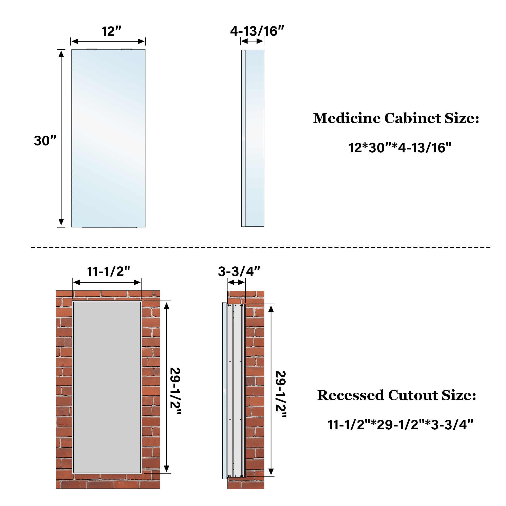 CALVON RCRS-1230MC Bathroom-Medicine-Cabinets - View #4