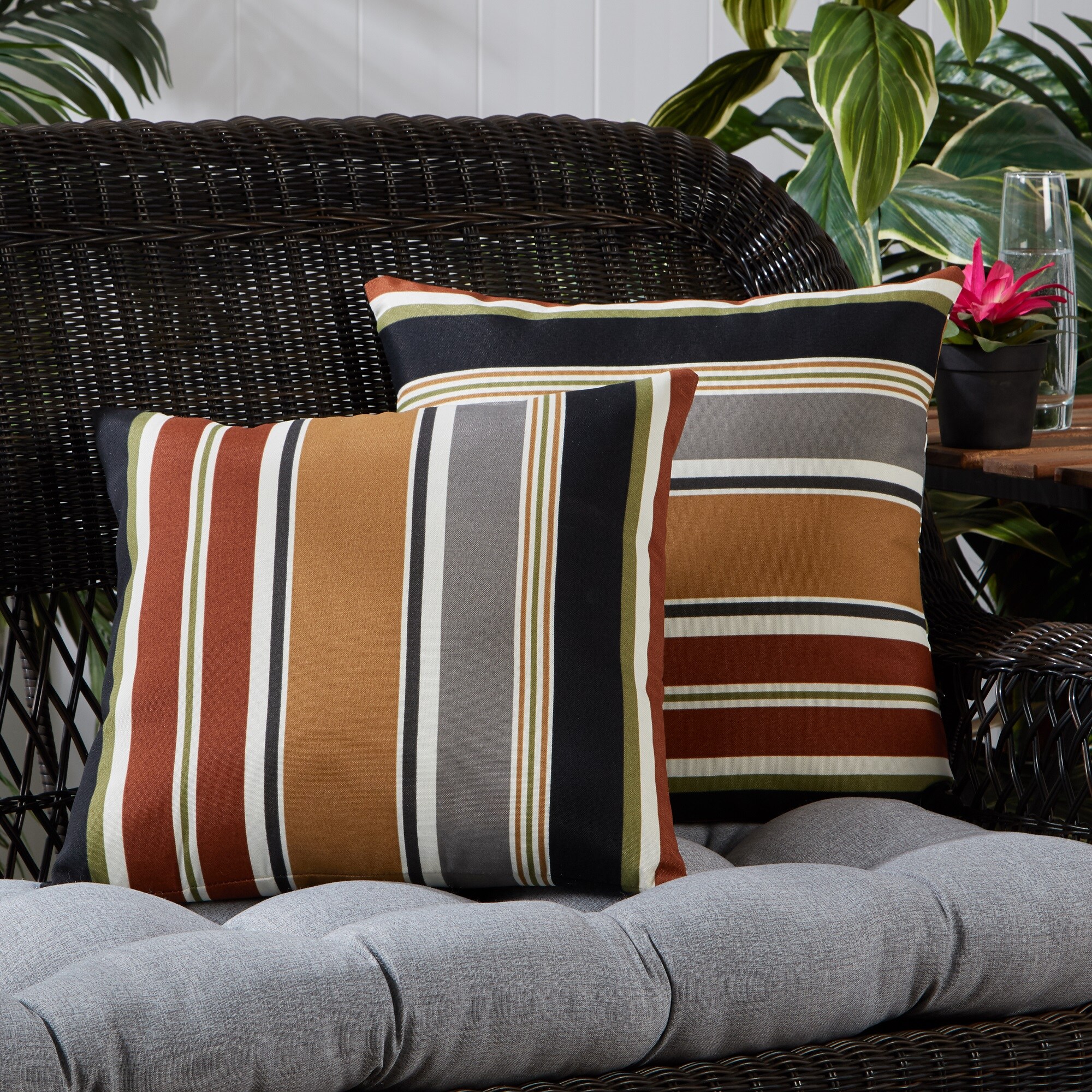 Greendale Home Fashions Outdoor Accent Pillows, Square - 2 count