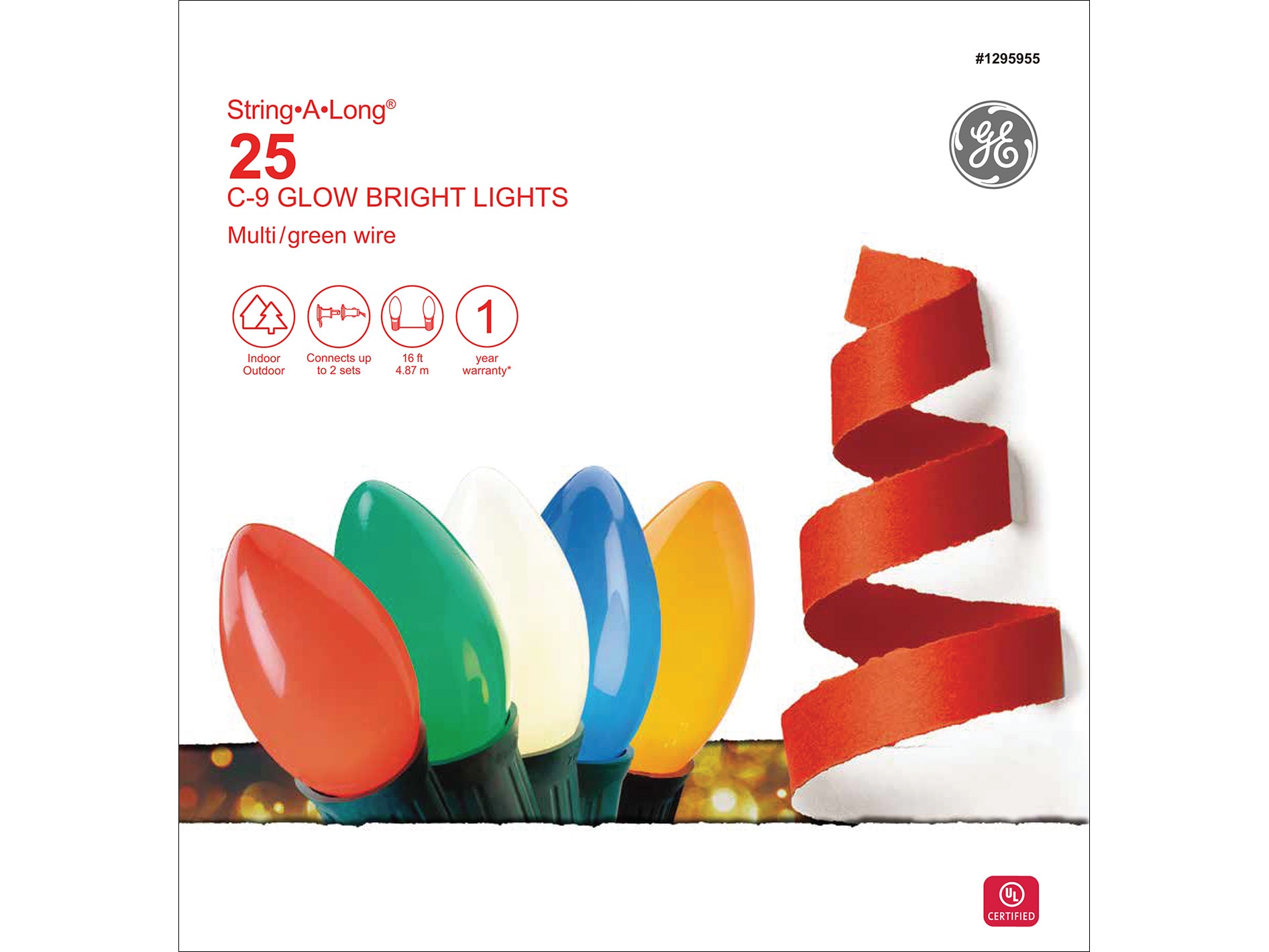 GE String-A-Long 25-Count 16-ft Multicolor Incandescent Plug-In Christmas  String Lights at