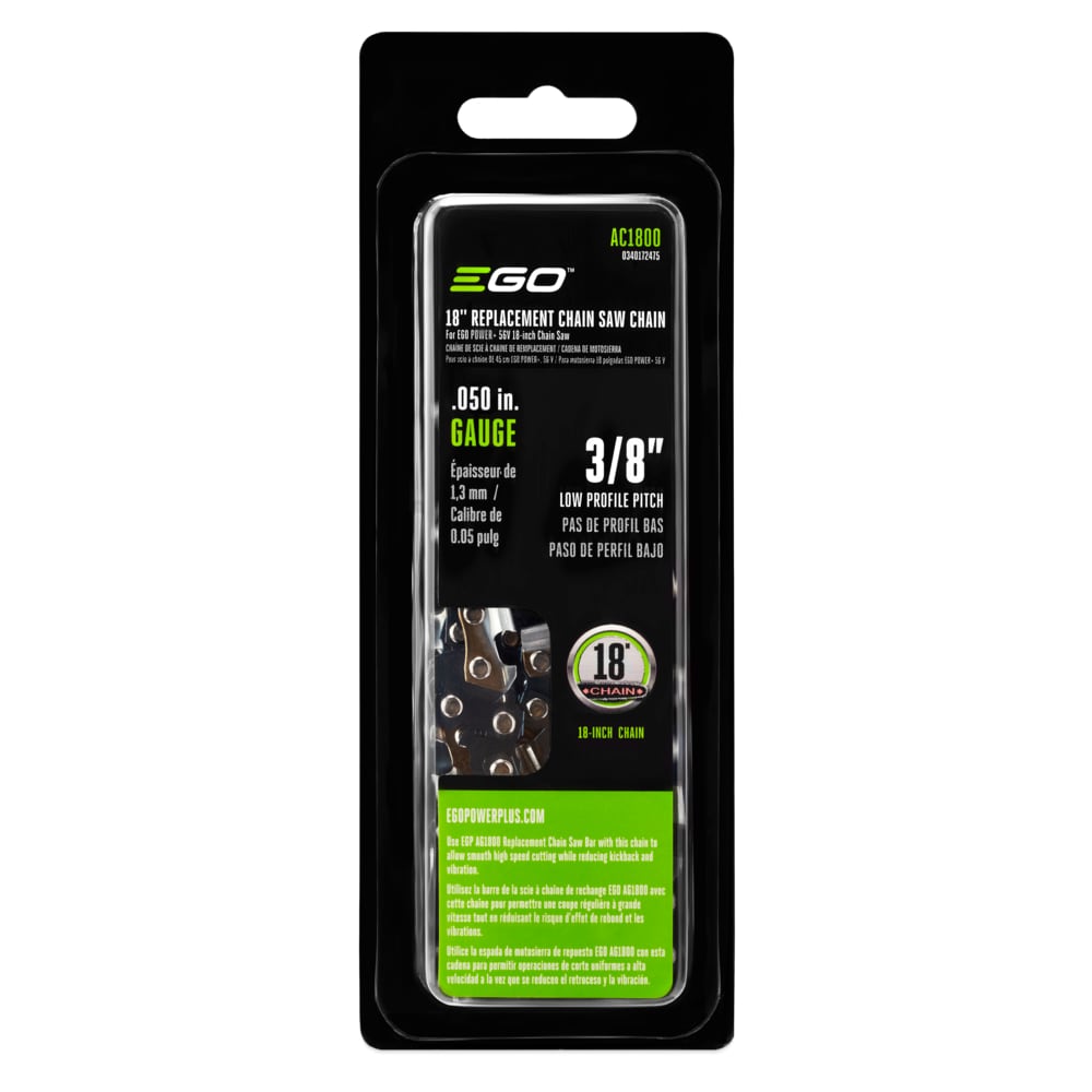 EGO AC1800 62 Link Replacement Chainsaw Chain For 18-in , 0.050-in Gauge , 3/8-in Pitch