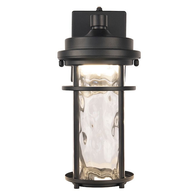 allen + roth Clear Spring 13.5-in H Black LED Outdoor Wall Light allen + roth Clear Spring 13.5-in H Black LED Outdoor Wall Light