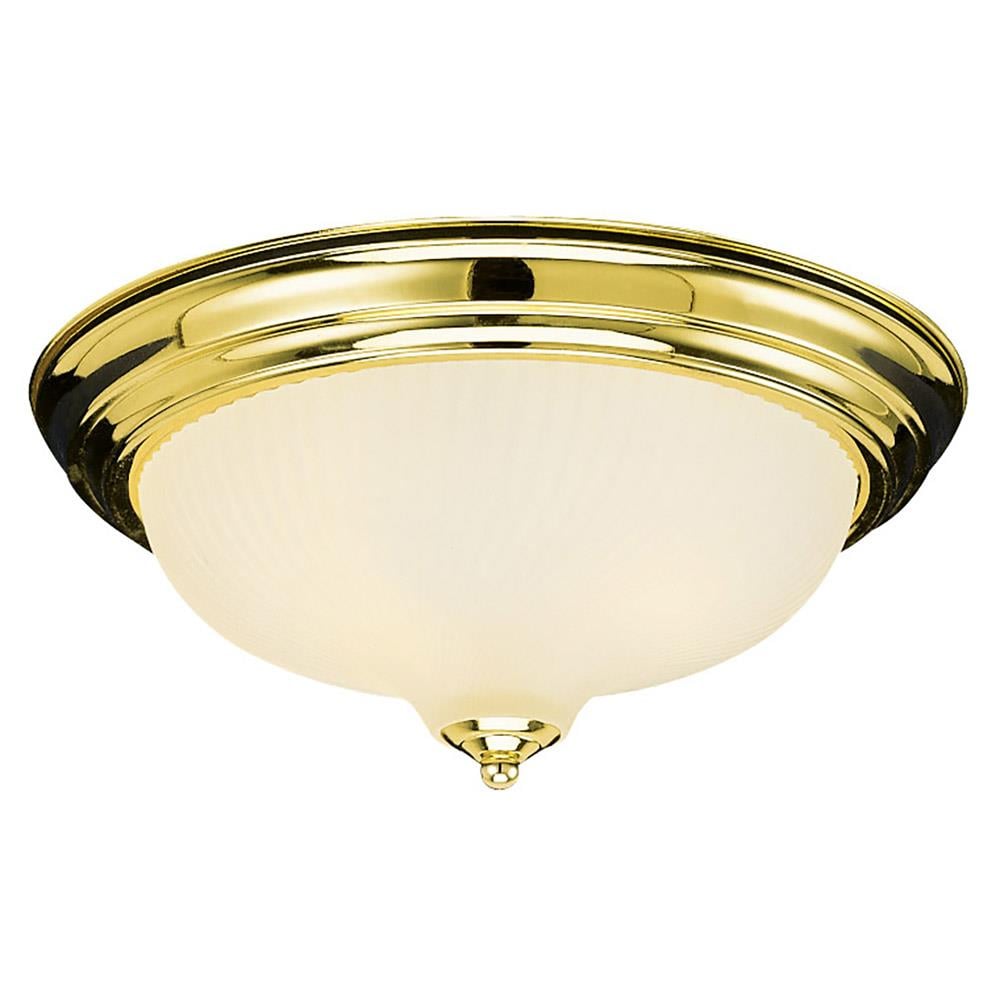 Design House 502153 2 -Light 13.25-in Polished Brass Flush Mount Light