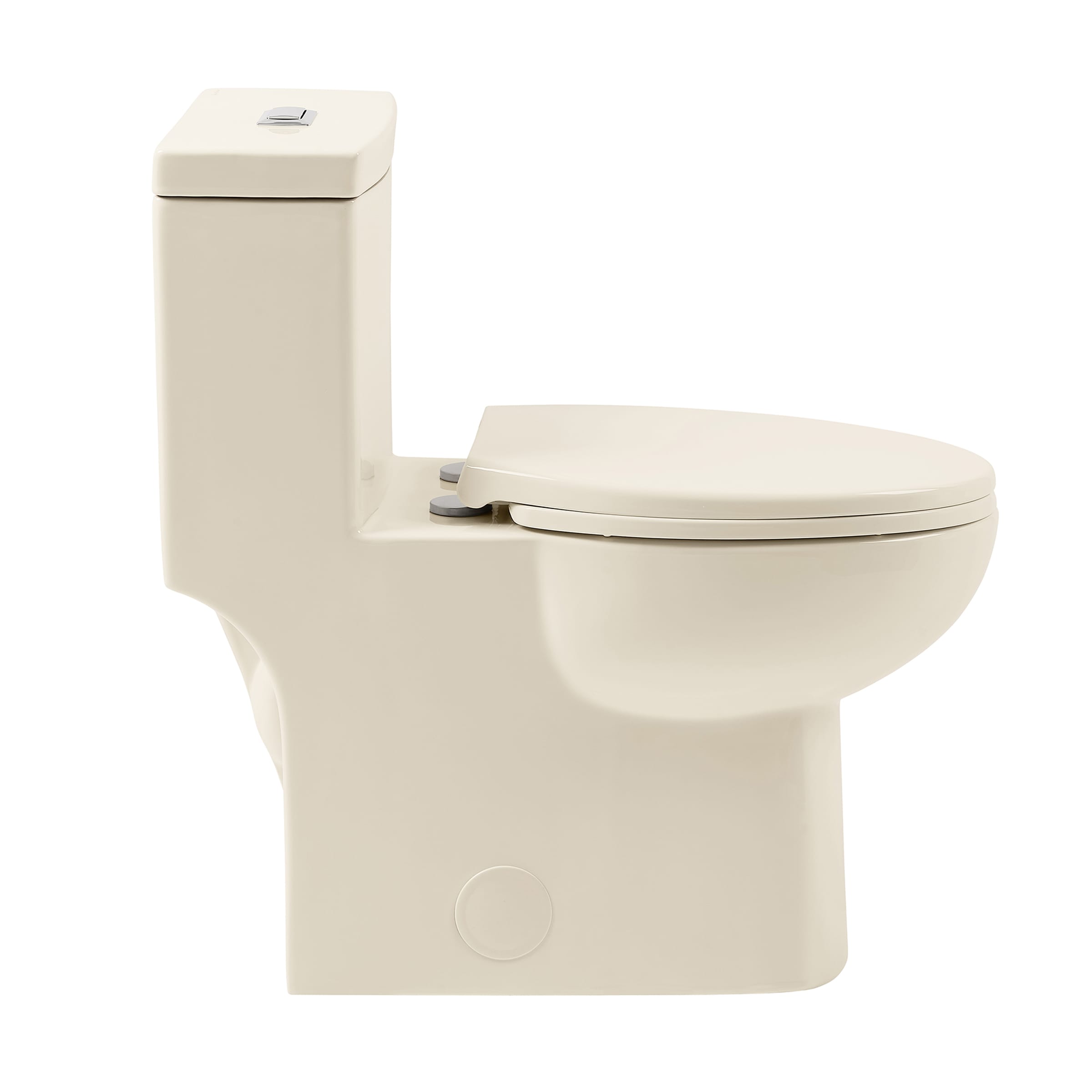 Bisque Elongated Dual Flush One-Piece Toilet