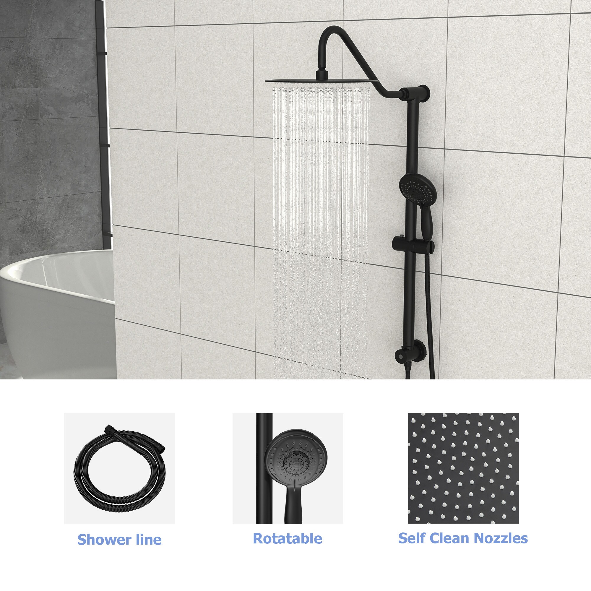 Mondawe MOSL030-10MB Showerhead-Bar-Panels - View #6