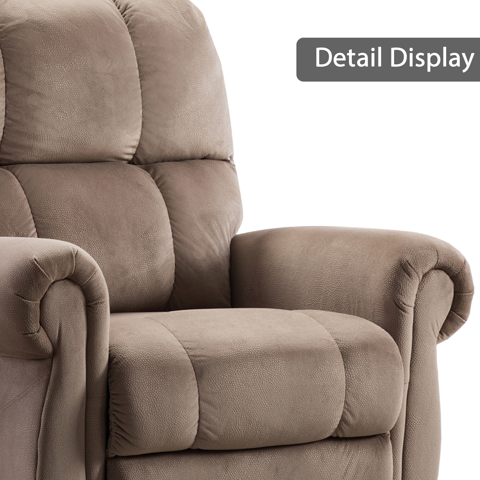 Mondawe Taupe Chenille Upholstered Powered Reclining Recliner with