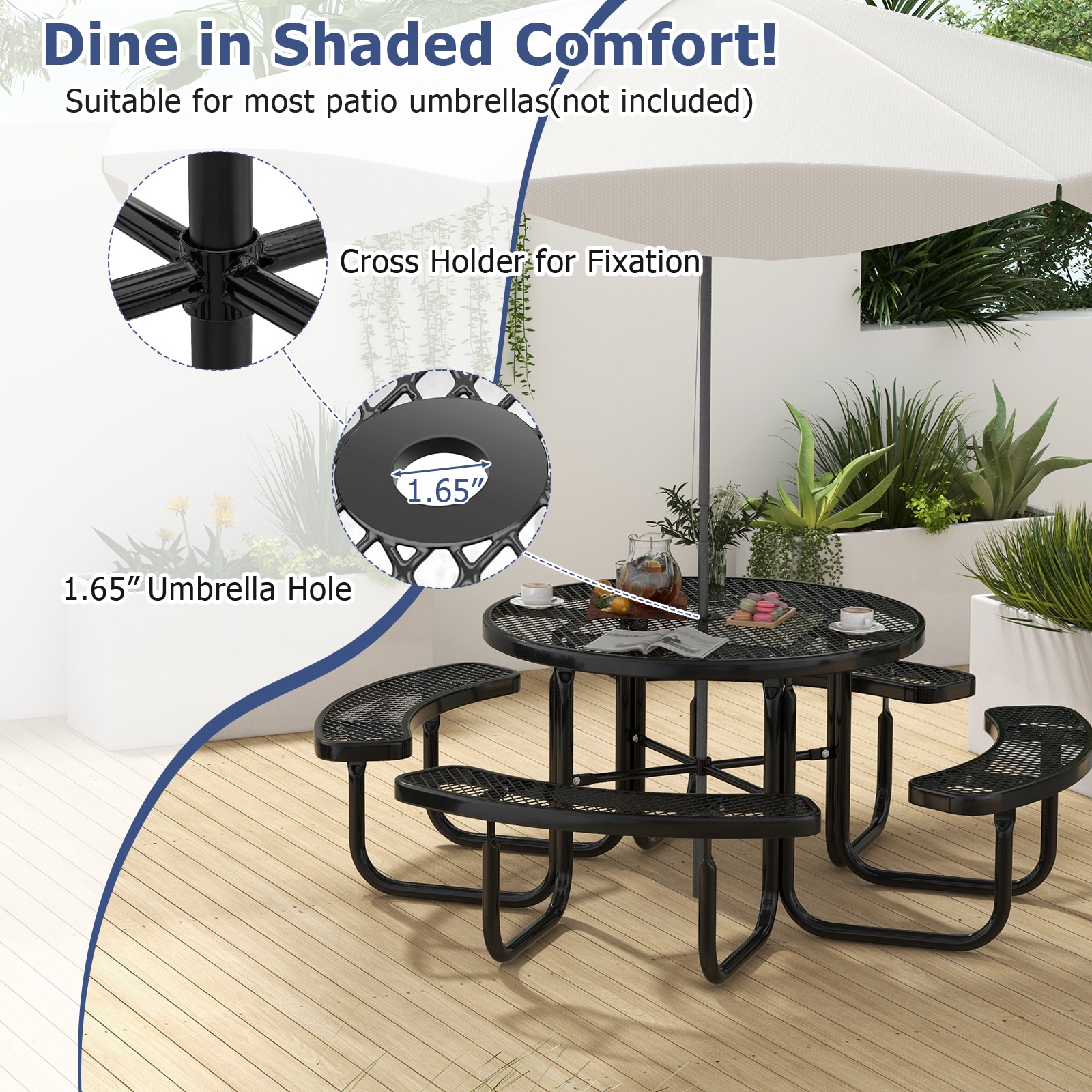 LIVIZA TDJ11795BK-X Picnic-Tables - View #6