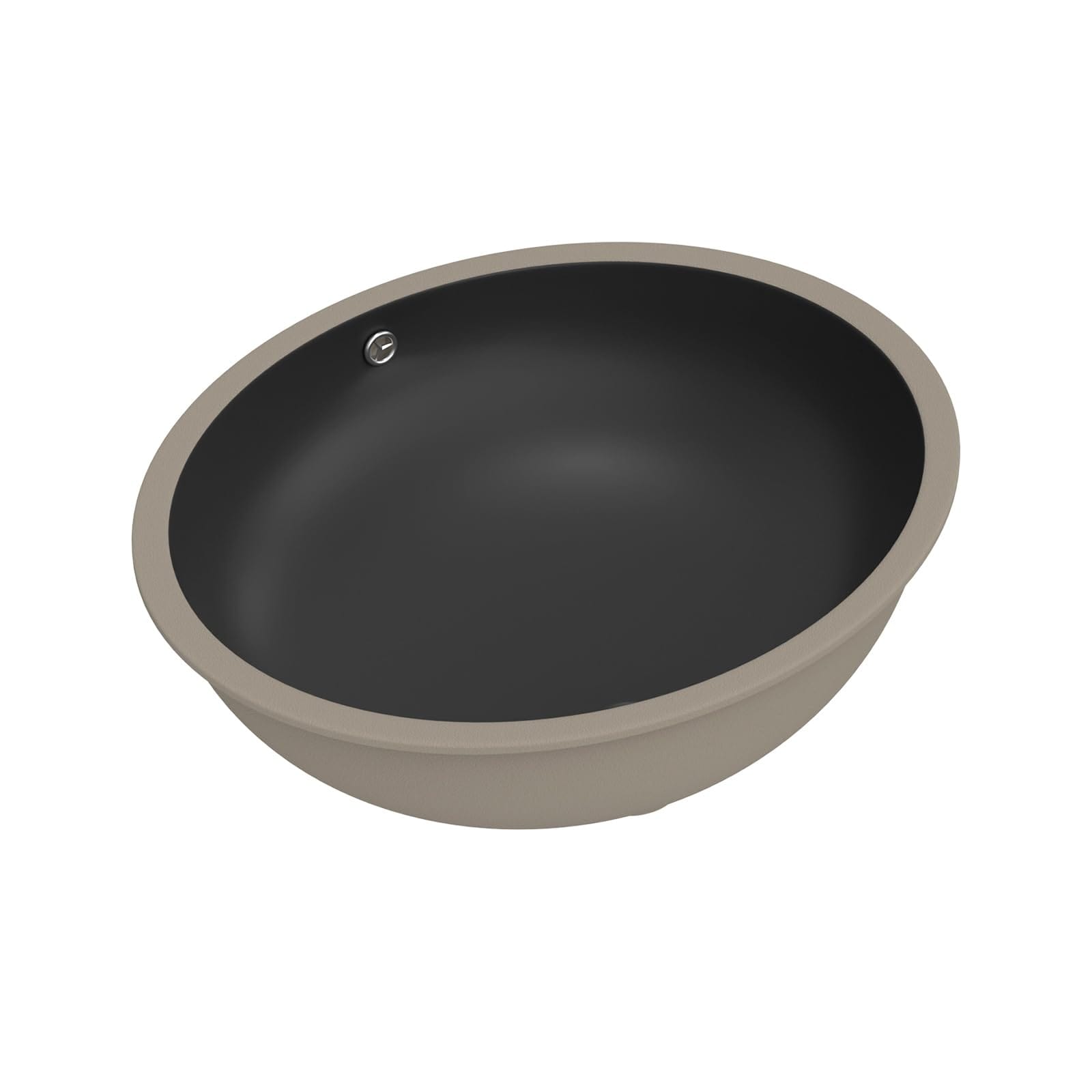 Lovav - Matte Black 20x16 in Oval Undermount Bathroom Sink Rectangle Porcelain Ceramic Vanity Wit...