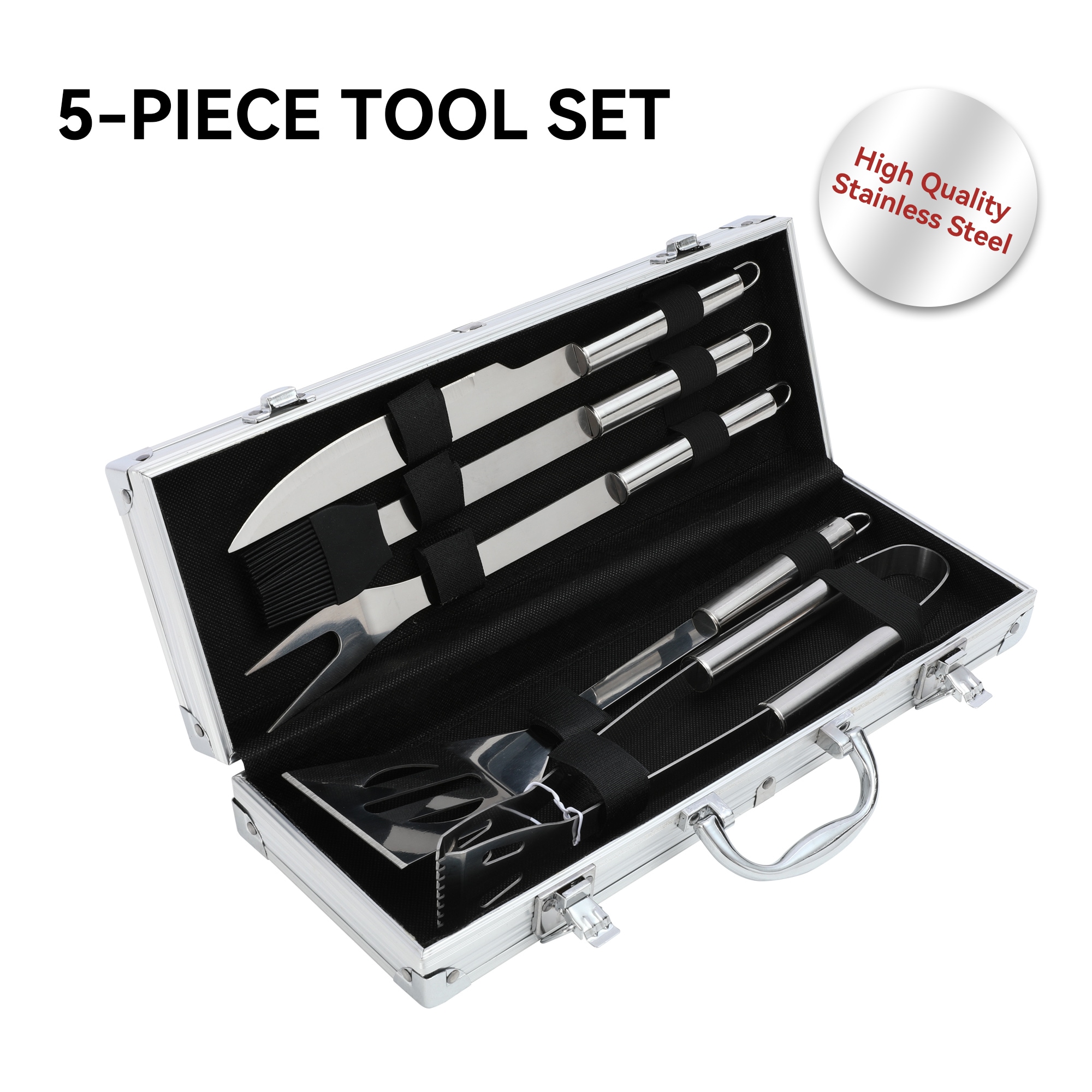 Royal Gourmet TF0558S 5 Pieces Grilling Accessories 5 -Piece Stainless steel Tool set