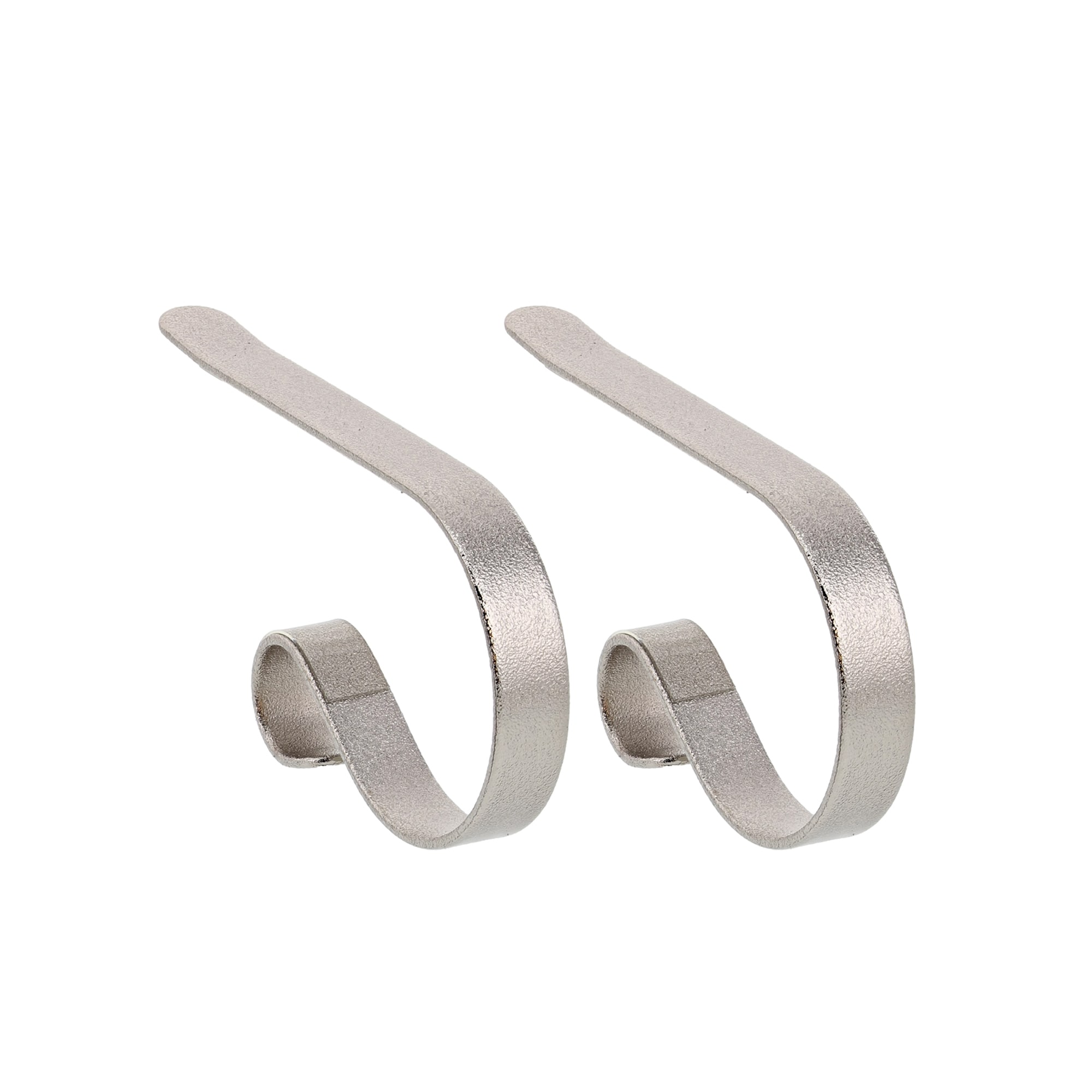 Silver Adjustable Metal MantleClip Stocking Holders, 4 Pack