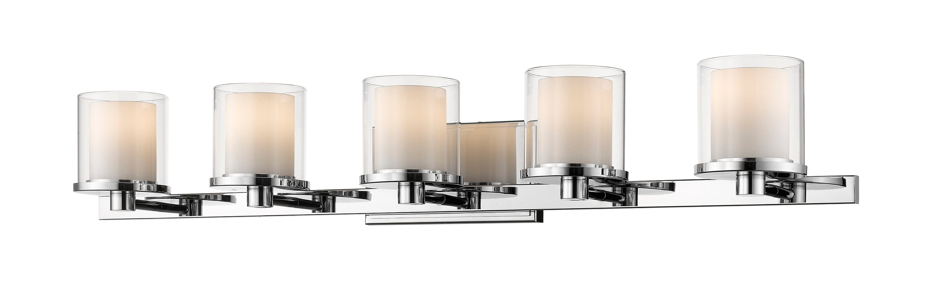 Z-Lite 1918-5V-CH-LED Schema 38-in 5 -Light Polished Chrome Integrated LED Modern/contemporary Vanity light