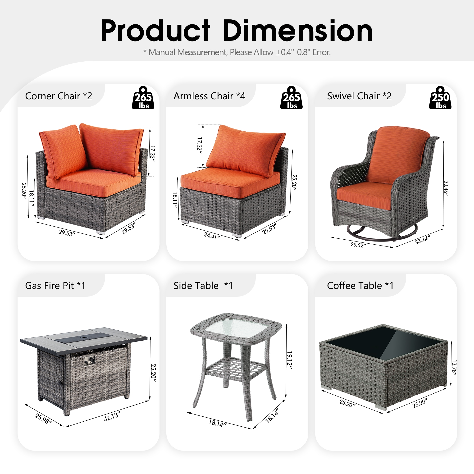 XIZZI XIHOP80L6CFP Patio-Conversation-Sets - View #11