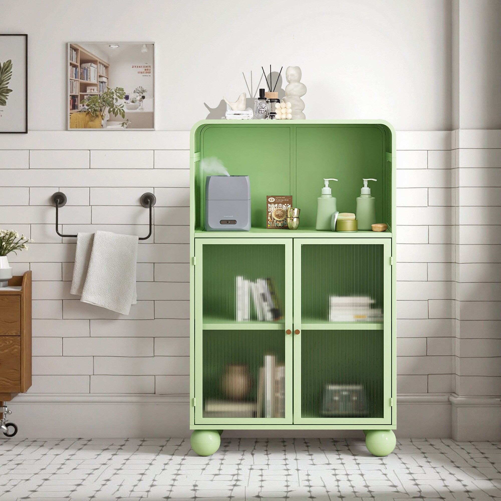 Hrinhom BA06-GREEN Linen-Cabinets - View #4