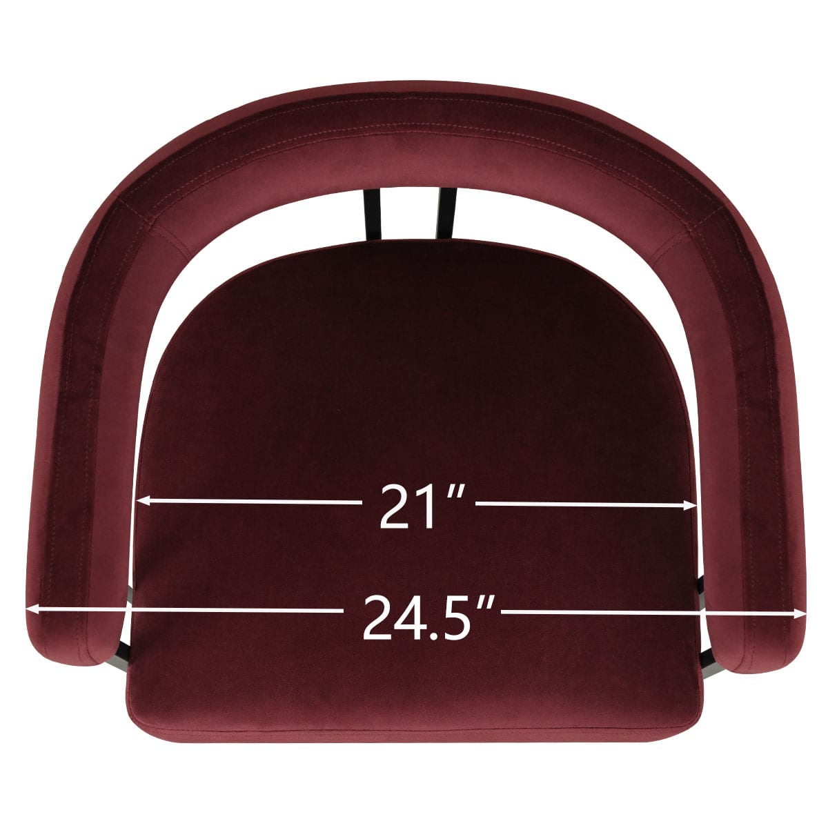 Maison Boucle MIA-VELVET-BURGUNDY2 Dining-Chairs - View #4