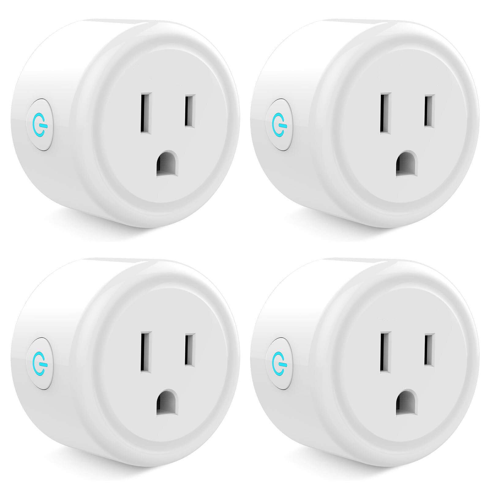 Misopily WiFi Smart Plug Mini 4 Pack 2.4GHz Smart Outlet Plug Works with Alexa Google Home Timer APP Control ETL FCC Certified Compact Design #LMS0408P07