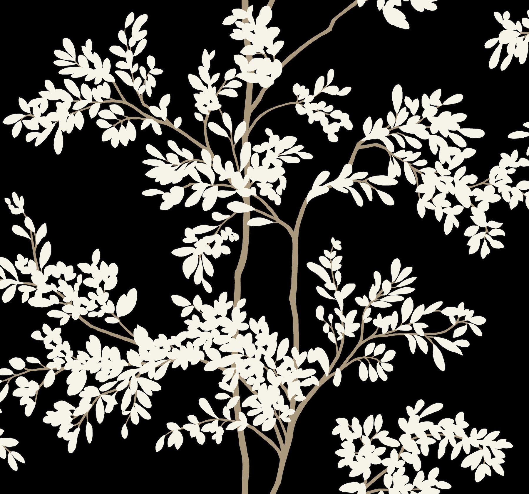 York Wallcoverings BL1804 60.8-Sq. Feet Black White Non-woven Ivy/Vines Unpasted Wallpaper