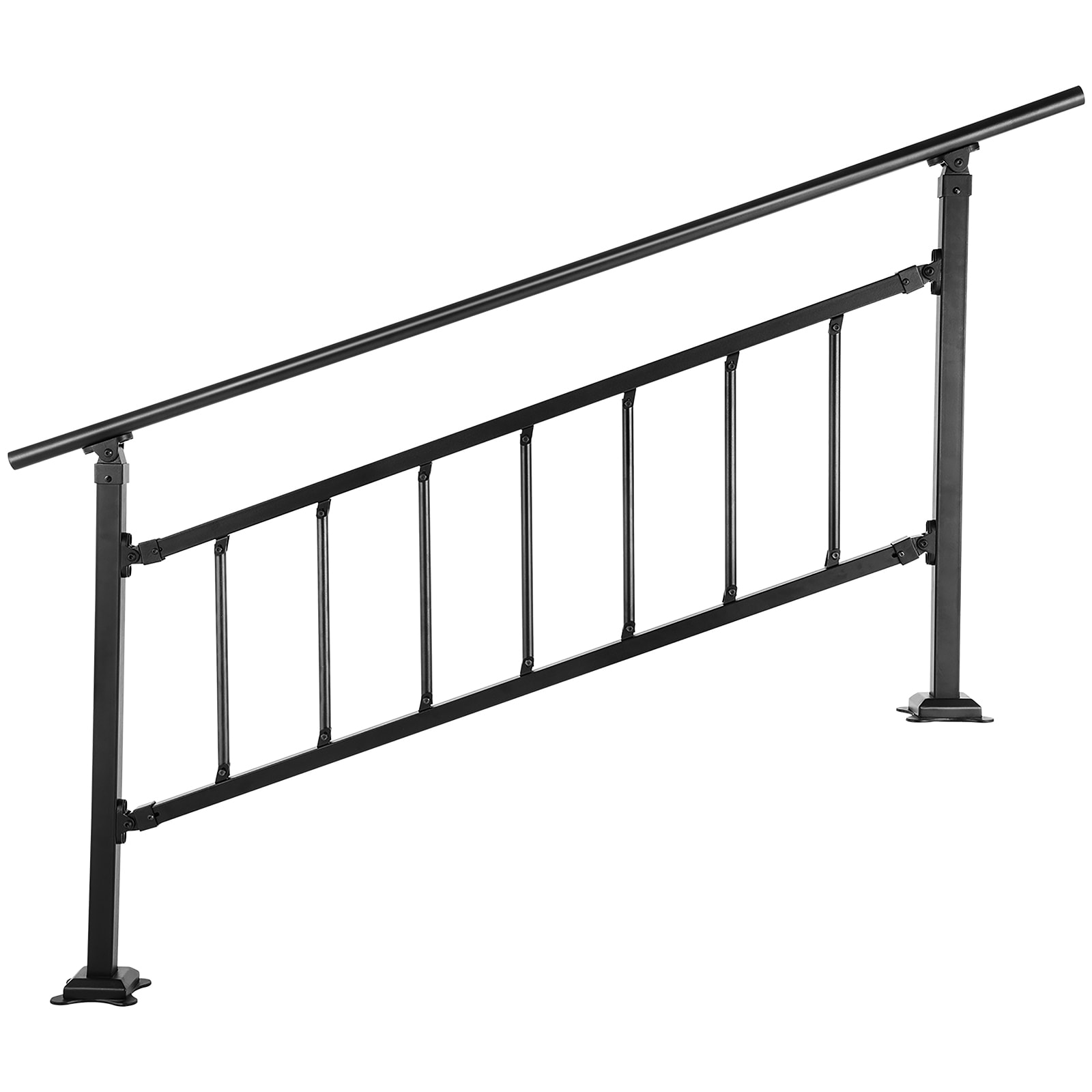 VEVOR Outdoor Stair Railing 33-in x 68-in Wrought Iron Finished Wrought ...