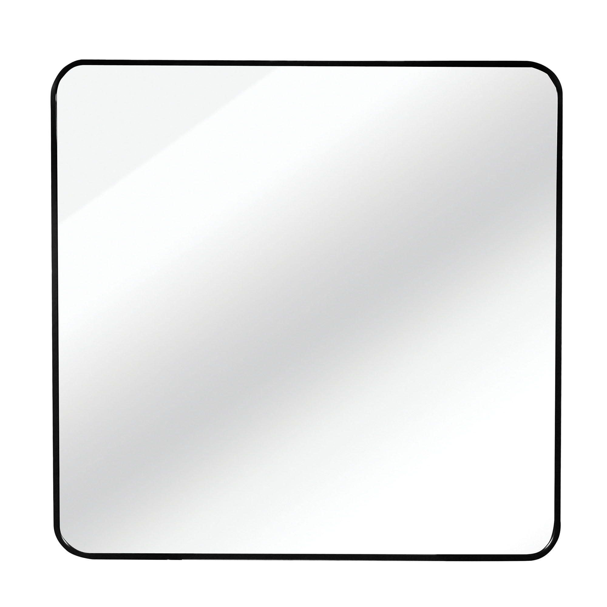 SINOFURN 36-in W x 36-in H Square Black Framed Wall Mirror