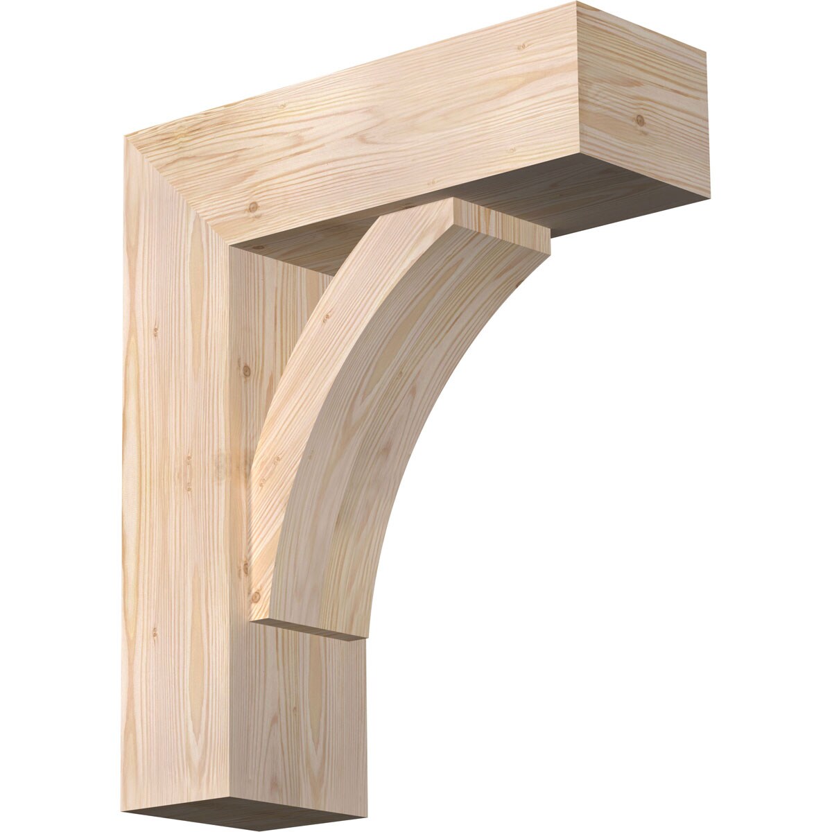 Ekena Millwork 1464171 Thorton block smooth bracket with offset brace 7-1/2-in x 22-in x 26-in Douglas fir Brown Wood Standard bracket