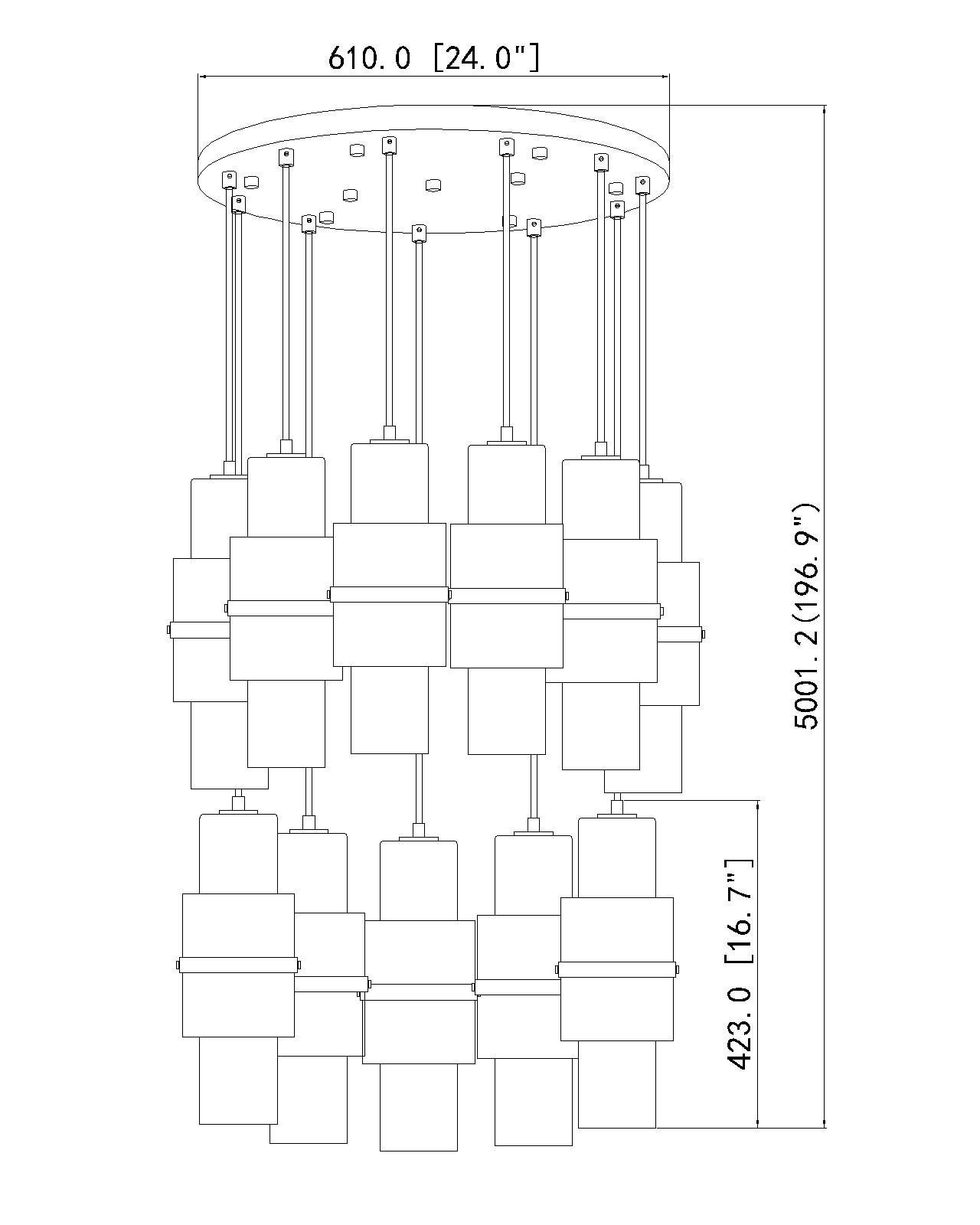 Cayden 24" Brushed Nickel Chandelier with Etched Opal Glass