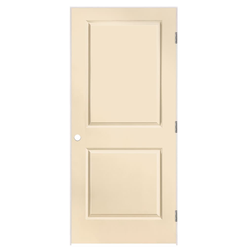 Masonite 1316067 36-in x 80-in Cream N Sugar Solid core 2-panel square Left hand Smooth Prefinished Molded composite Flat Jamb Single Prehung Interior Door
