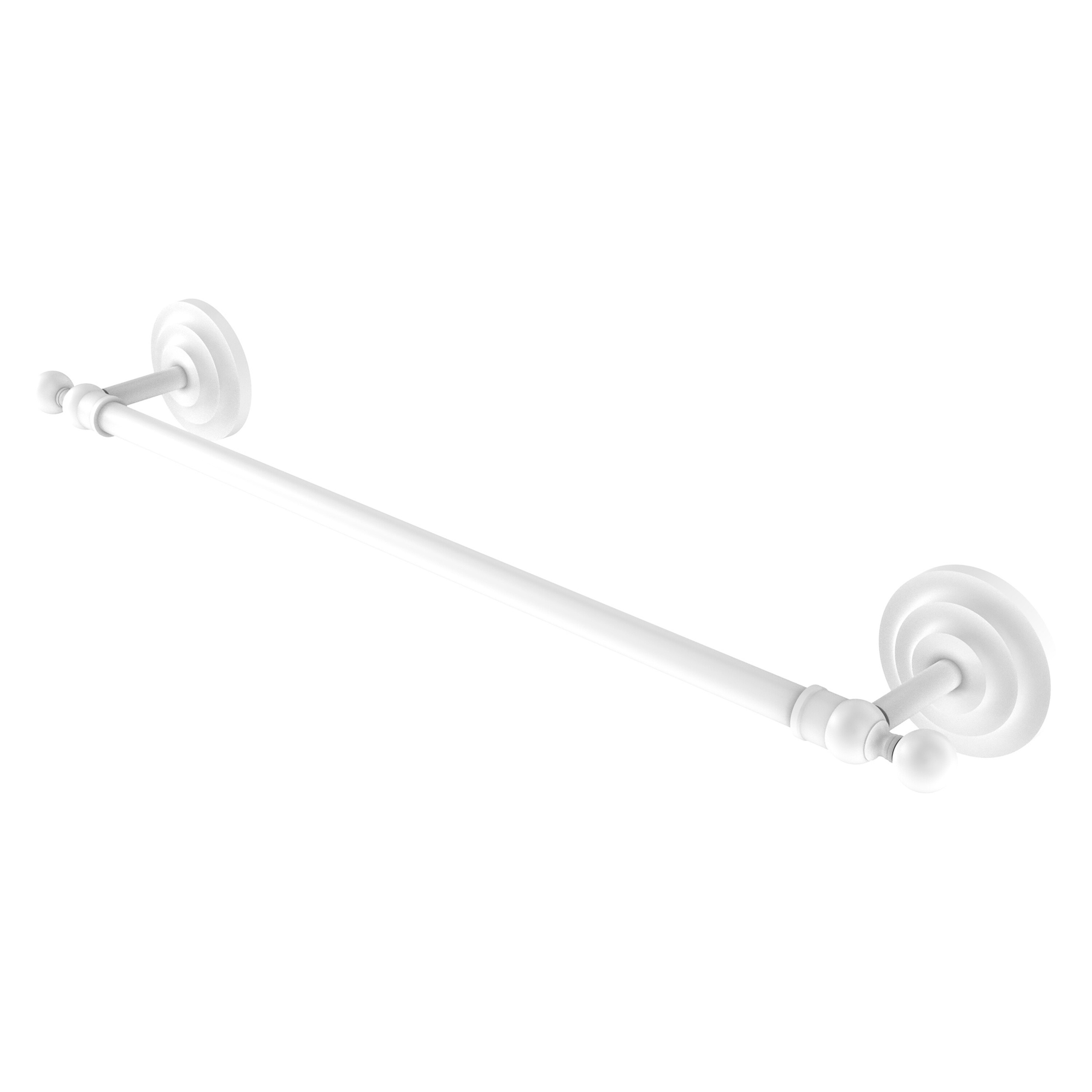 Allied Brass QN-41/36-WHM Que New 36-in Matte White Wall mount Single Towel Bar