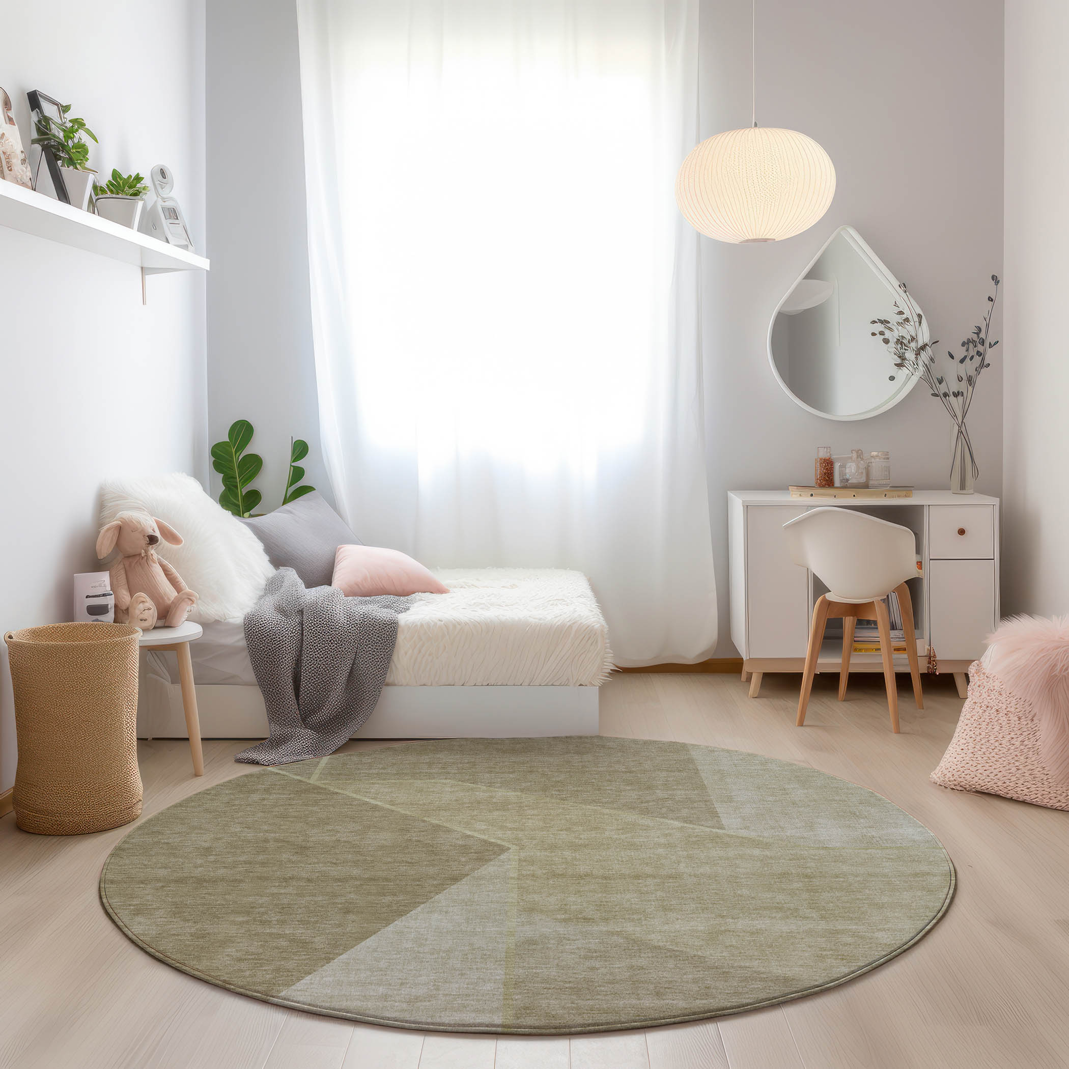 Addison Rugs ACN648BG8RO Chantille ACN648BG 8 x 8 (ft) Polyester Beige Round Indoor/Outdoor Geometric Machine washable Area rug