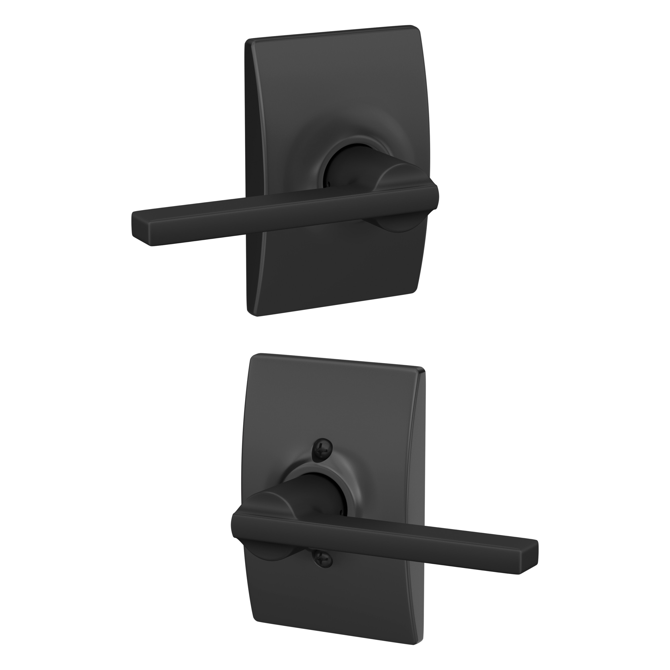 Schlage F10 Latcen Latitude Century Matte Black Universal Interior Hallcloset Passage Door 2672