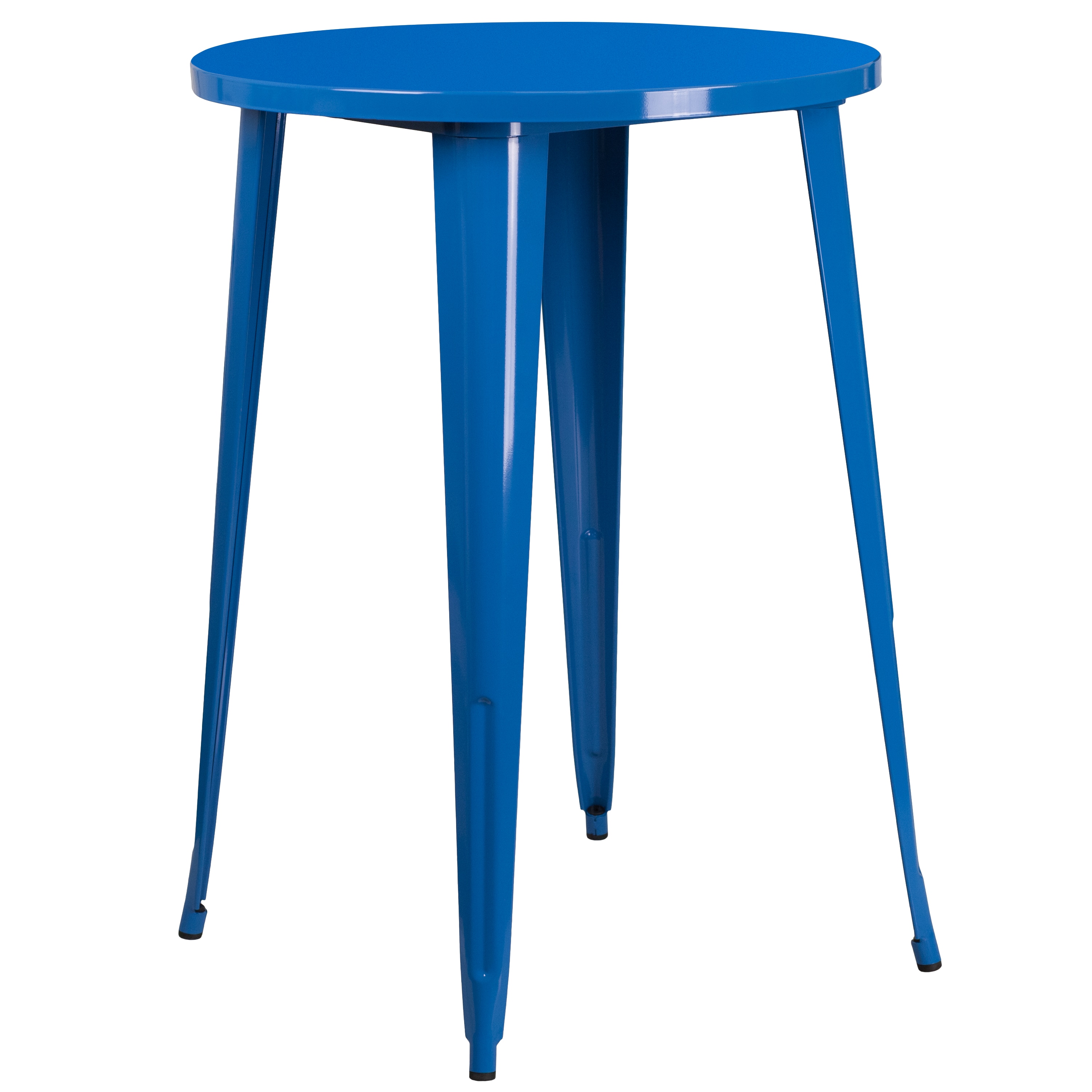 Flash Furniture 889142065142 Blue Round Contemporary/Modern Bar Table, Metal with Blue Metal 30-in L x 41-in H