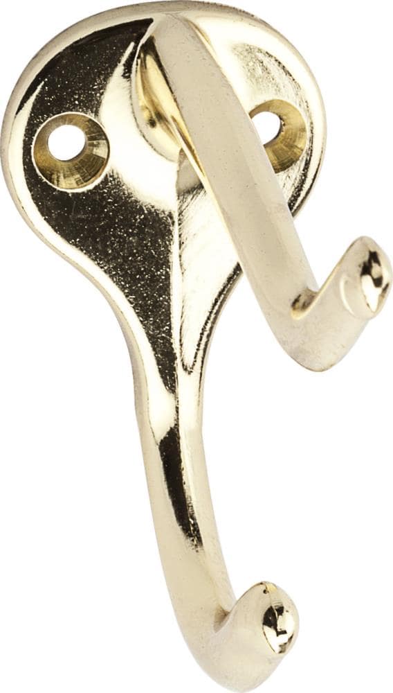 Gatehouse 2-Hook 1.21-in x 1.5-in H Brass Decorative Wall Hook (30-lb  Capacity) in the Decorative Wall Hooks department at