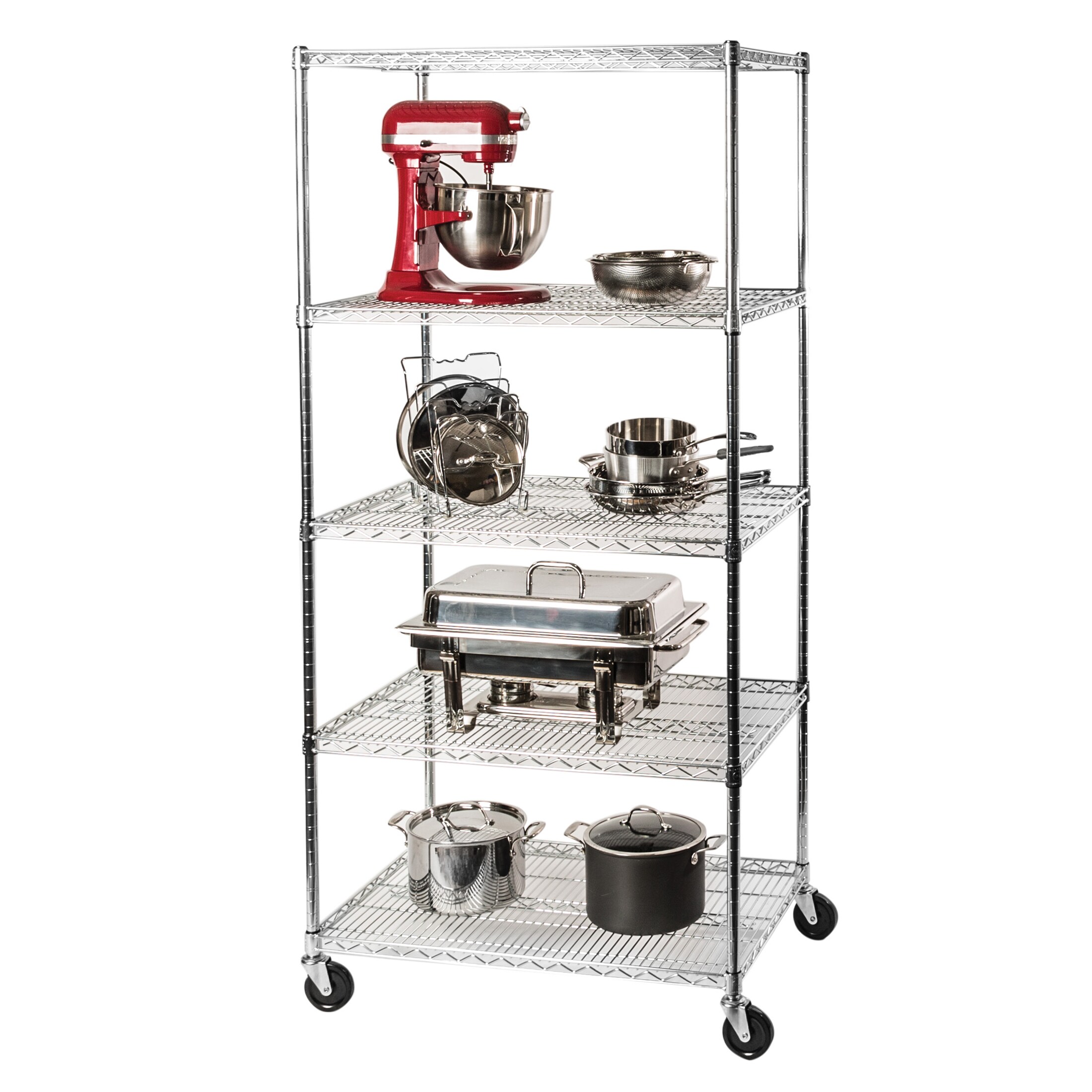 Seville Classics SHE24365B Steel Heavy Duty 5-Tier Utility Shelving ...