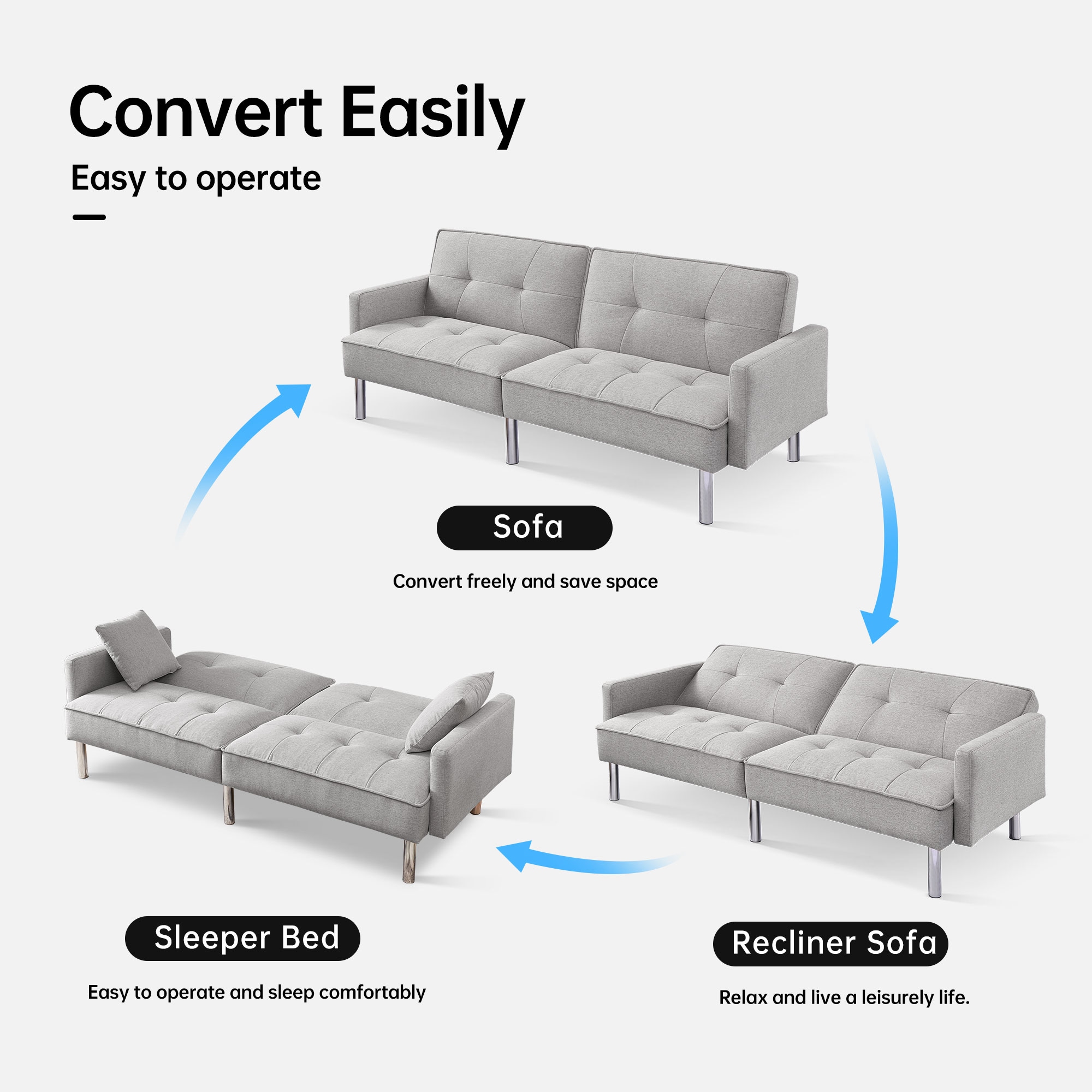 A Furniture Classics SS2864P-LGFT futons - View #4
