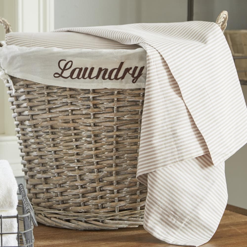 Vintiquewise Wicker Laundry Basket With White Liner QI003106 for sale online 